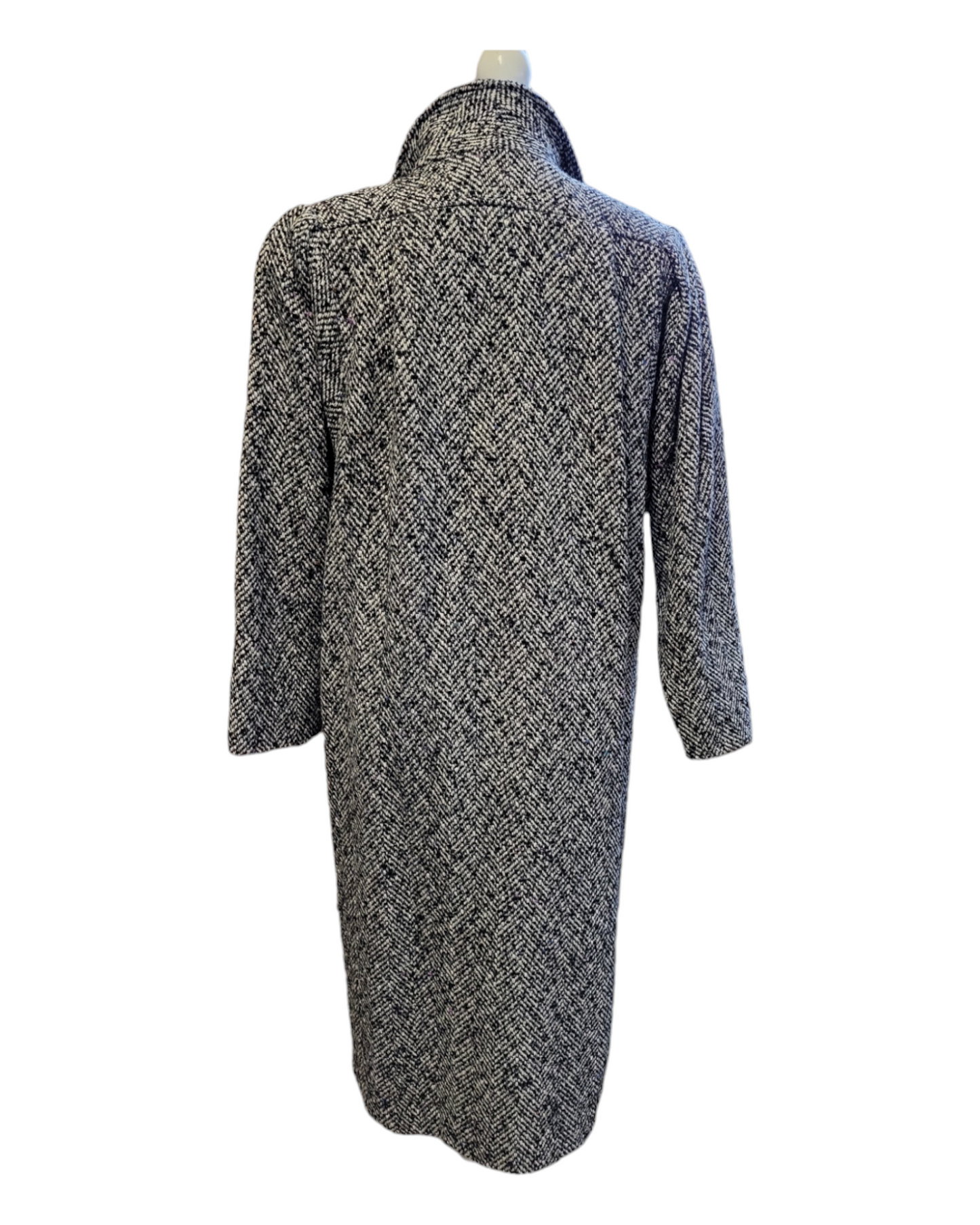 Vintage Black/ White Tweed Overcoat