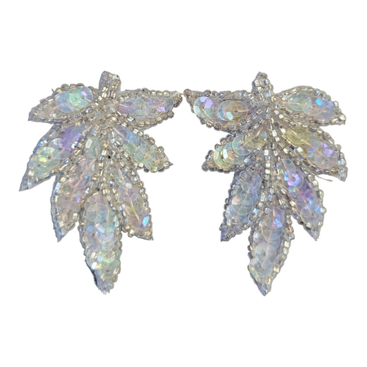 Sequin Leaf Vintage Earrings