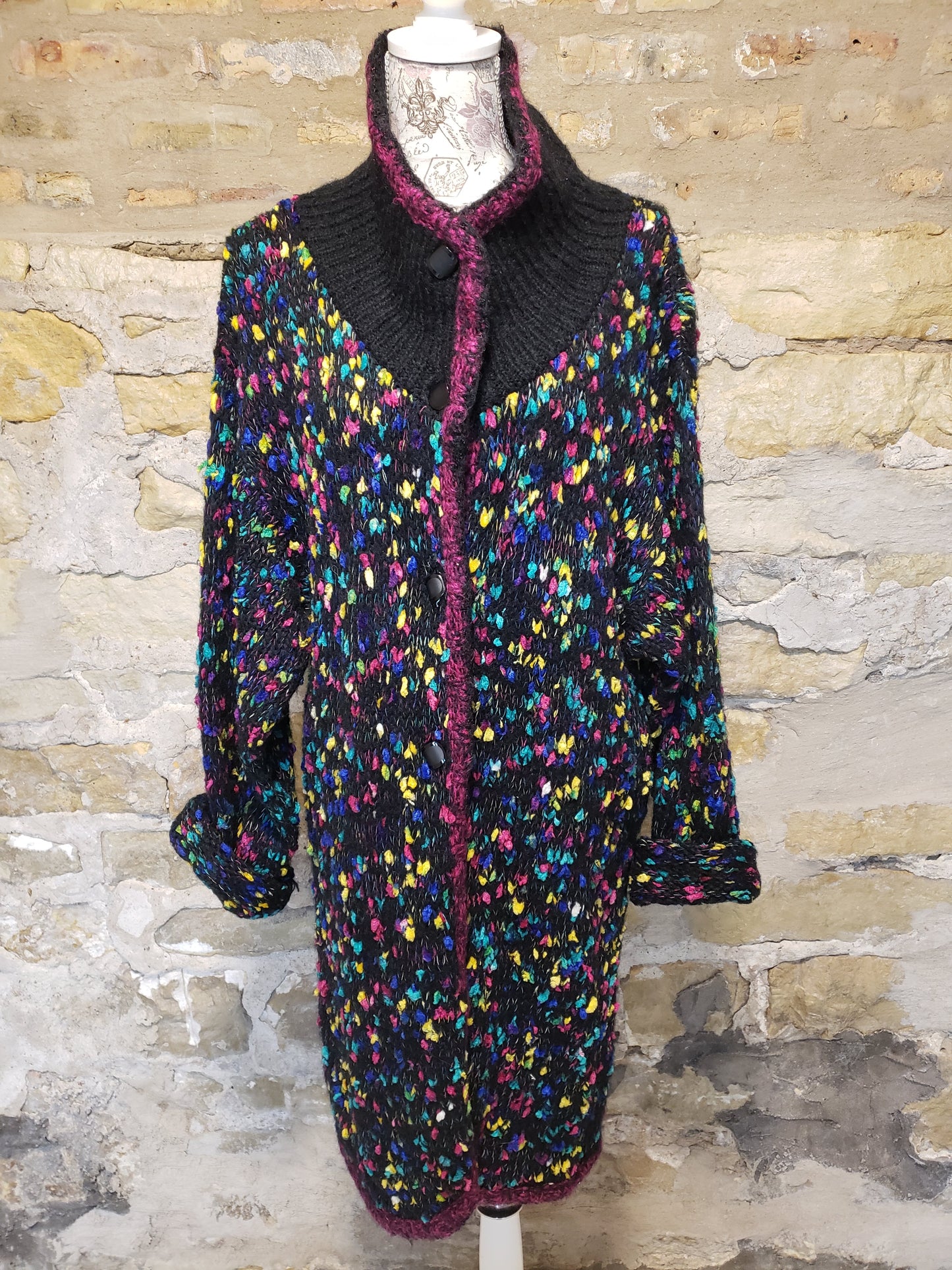 ME Multi-Color Sweater Coat Sz 2X