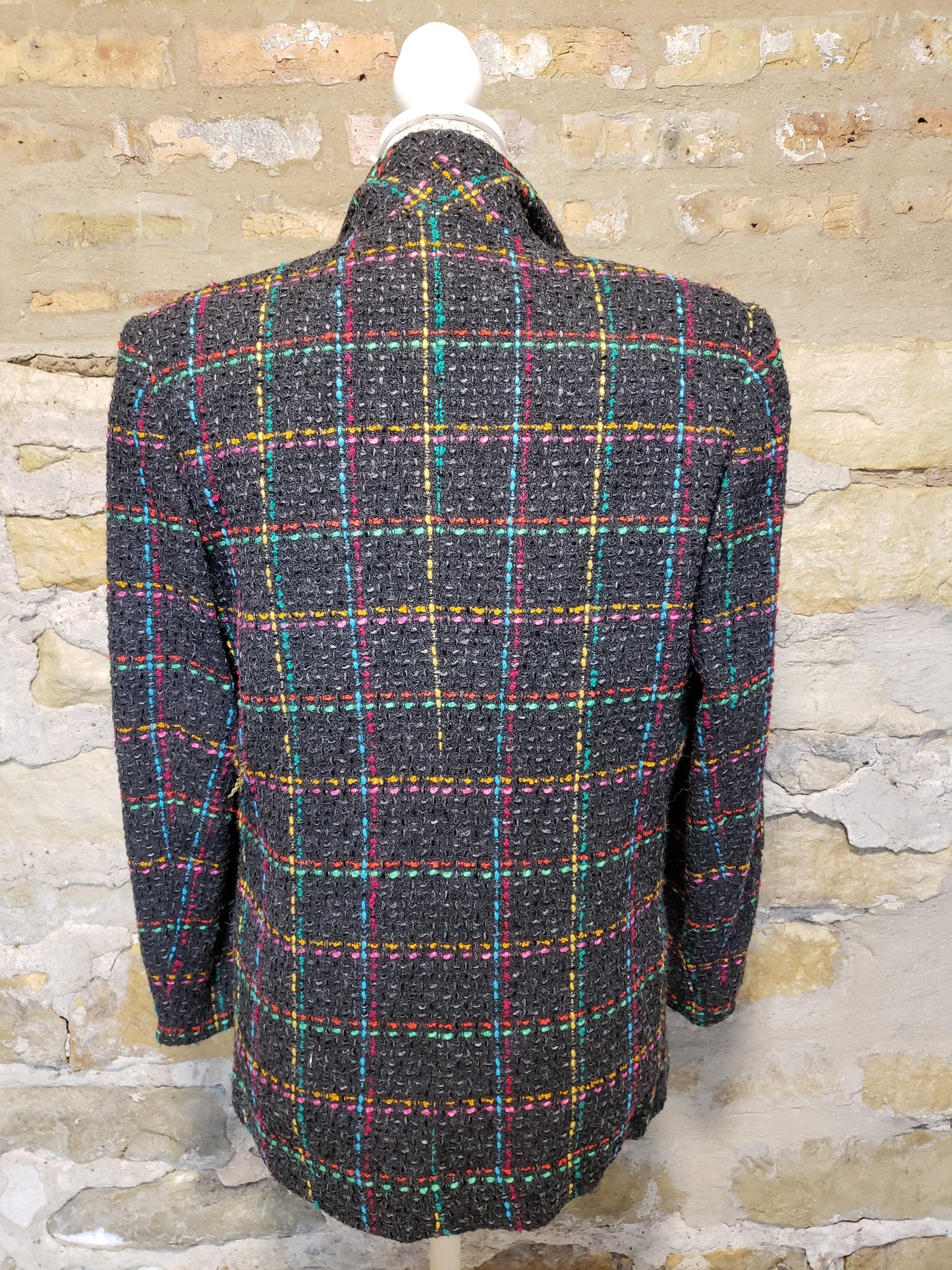 Casablanca Gray Tweed and Multi-Color Blazer Sz 6