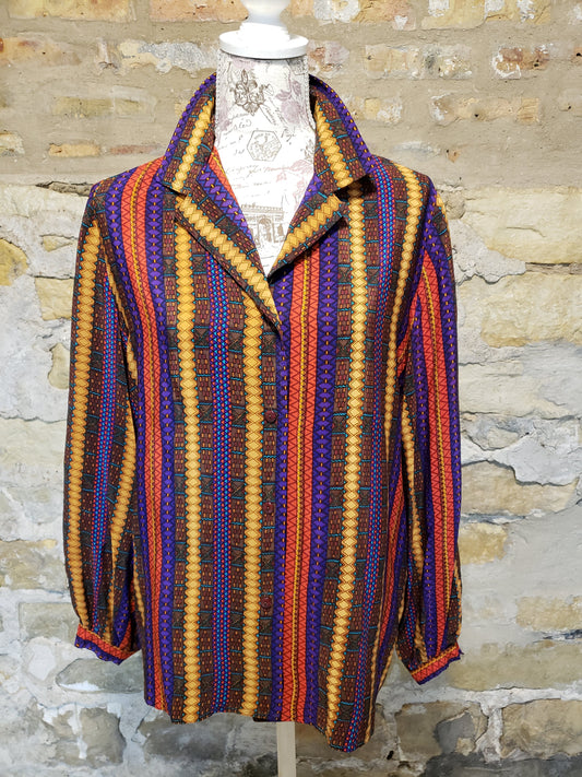 Saks Fifth Avenue Vintage Multi-color Blouse Sz 18