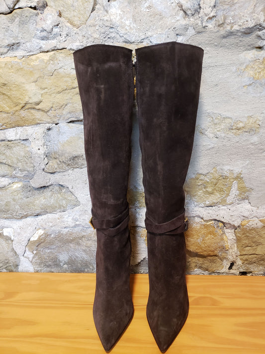 Burberry Brown Suede Boots Sz 37