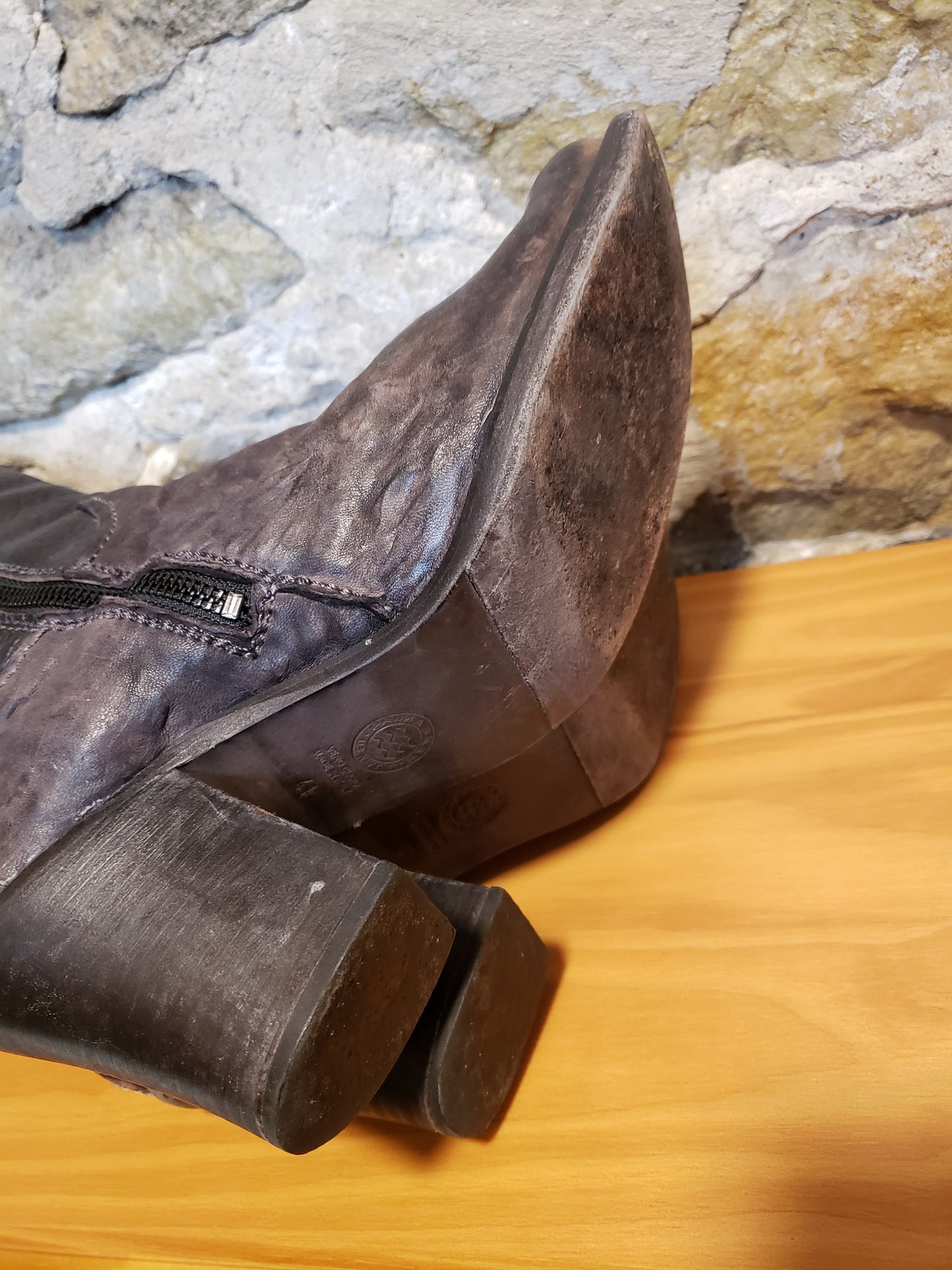 Primabase Brown Leather Boots Sz 41