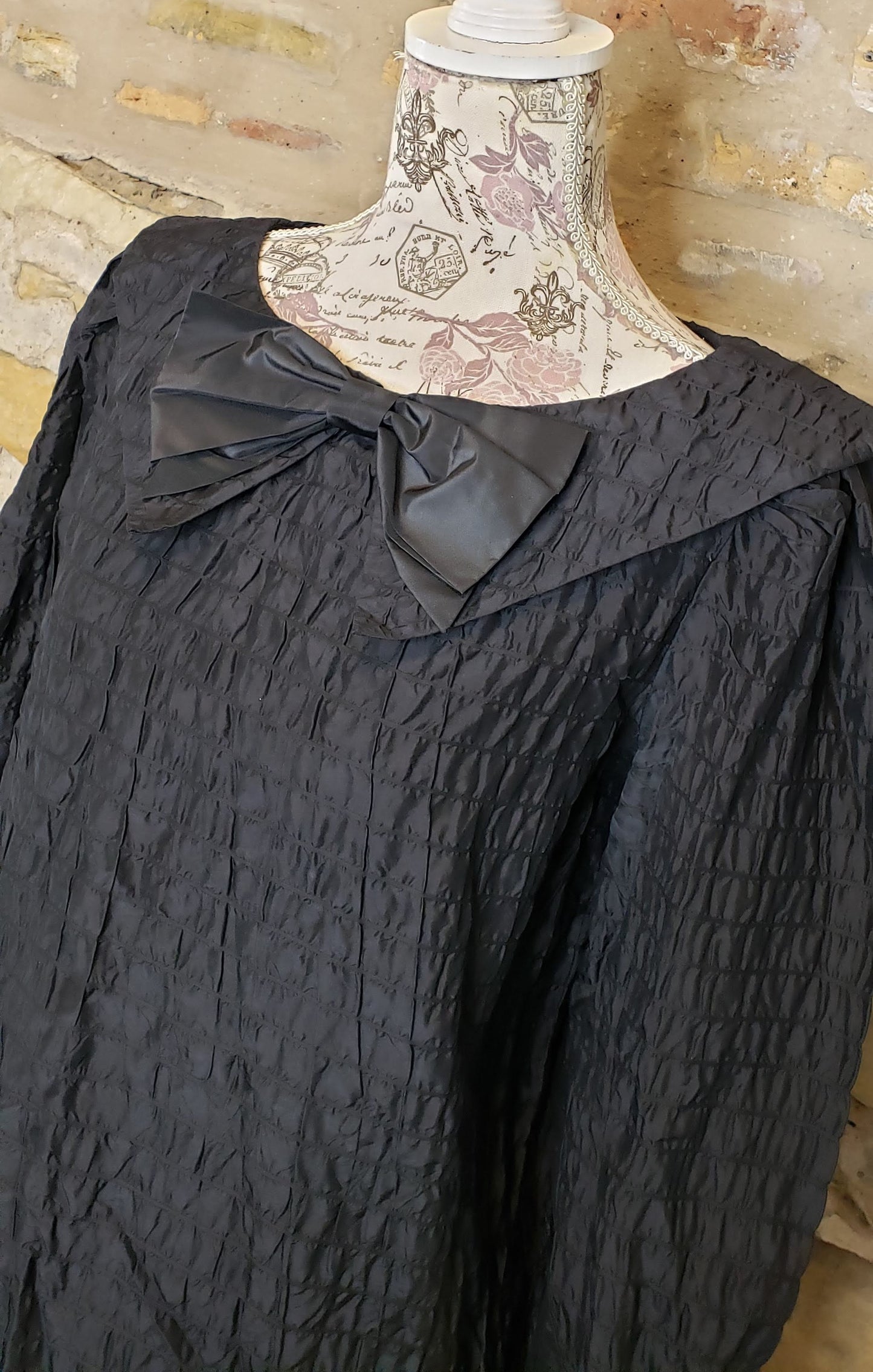 Christian Dior Black Bow Blouse Sz M