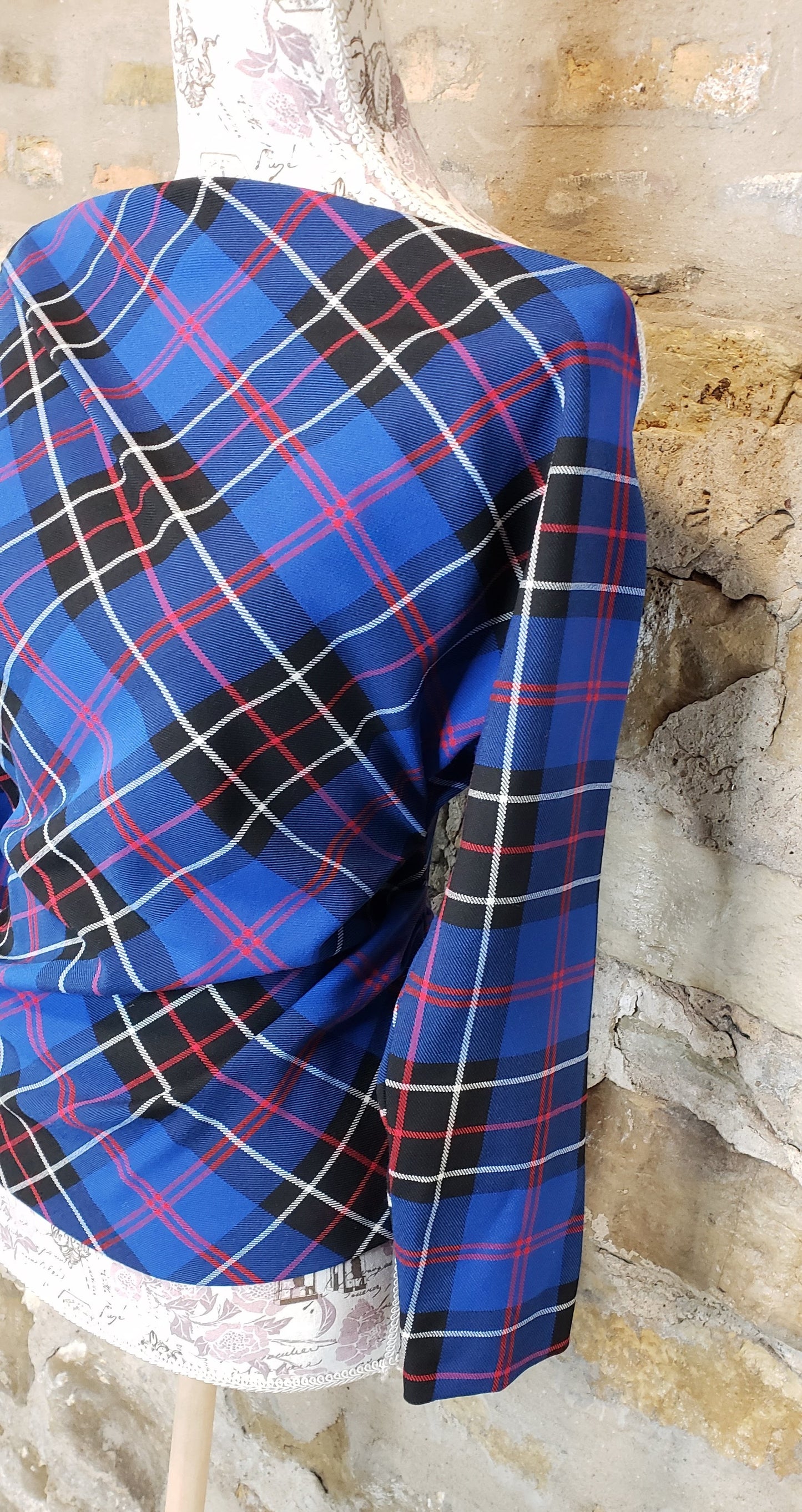 Zara Blue Plaid Sz M