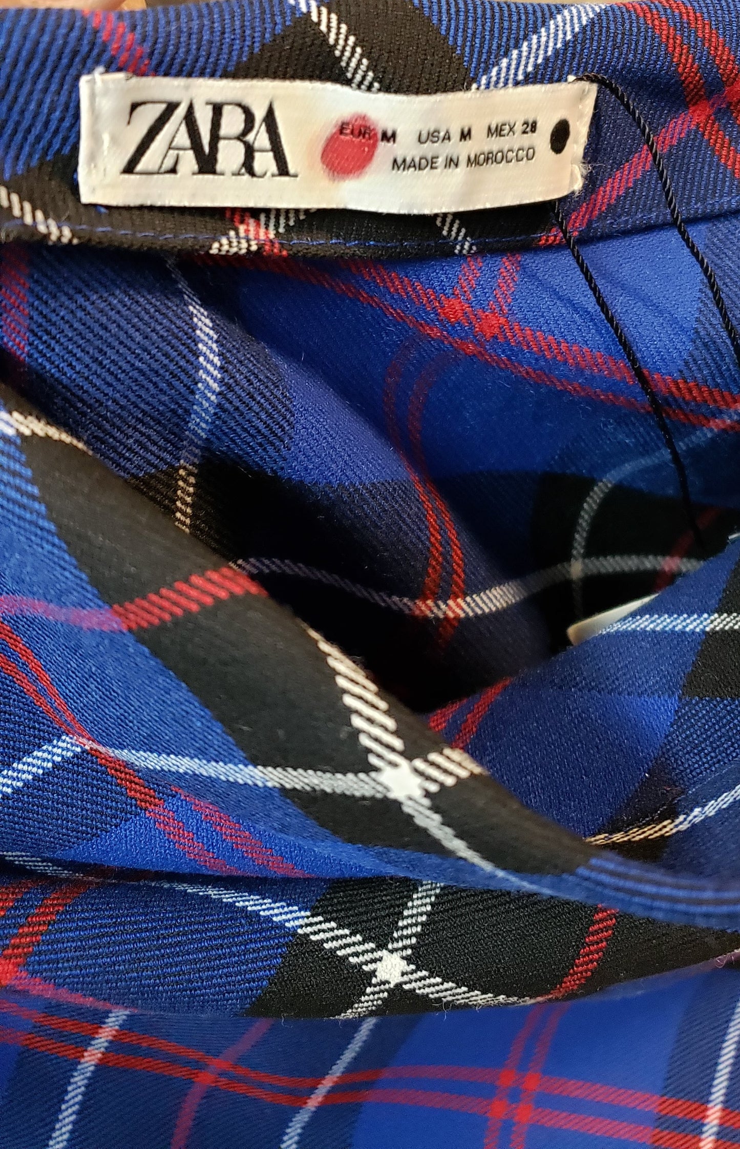 Zara Blue Plaid Sz M