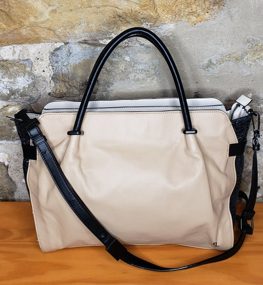 Elliot Lucca Cream & Black Satchel