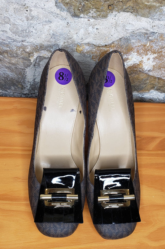 Michael Kors MK Brown Logo Pumps Sz 8 1/2