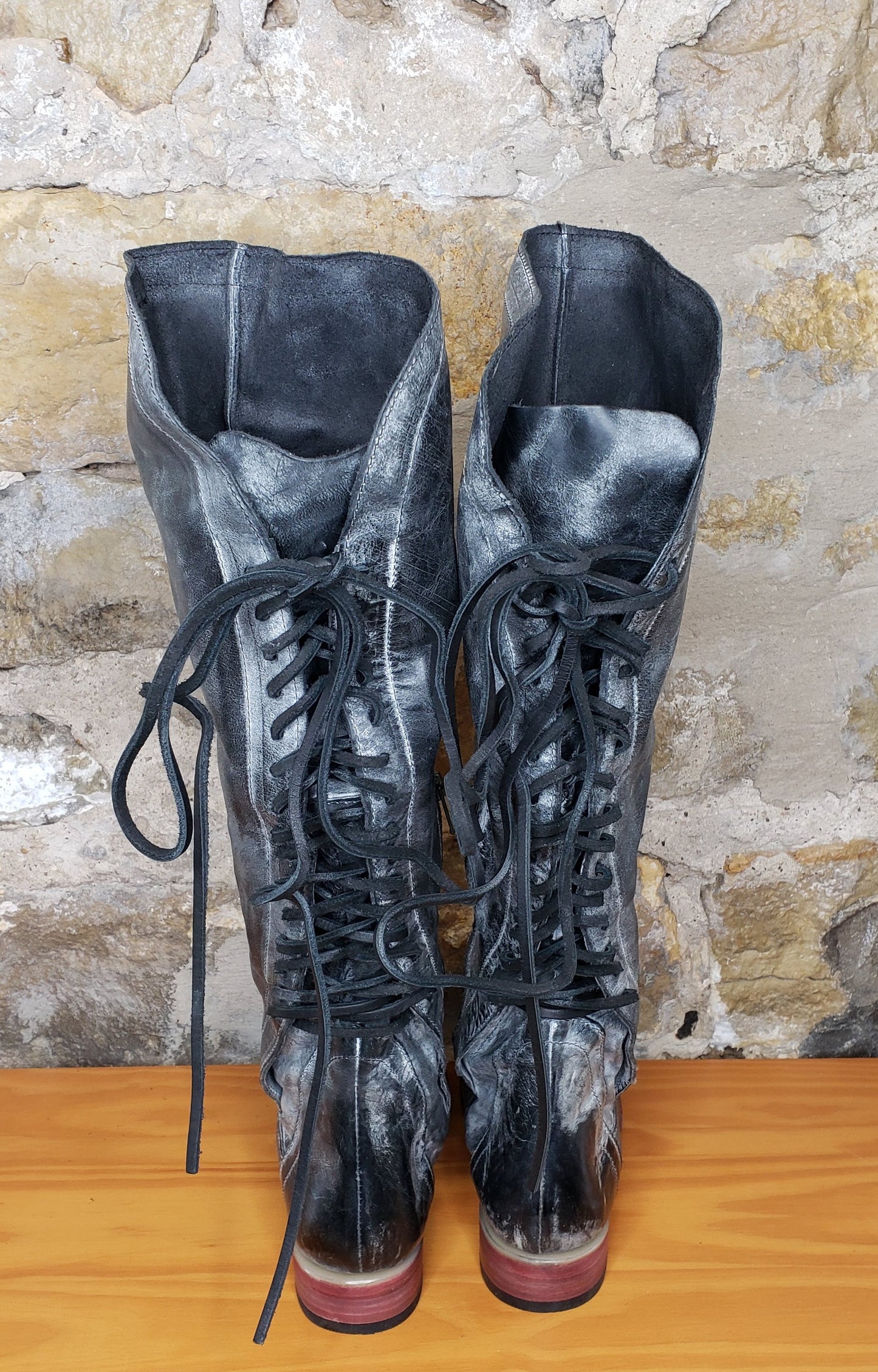 Freebird by Steven Black Distressed Leather Riding Boots Sz 8