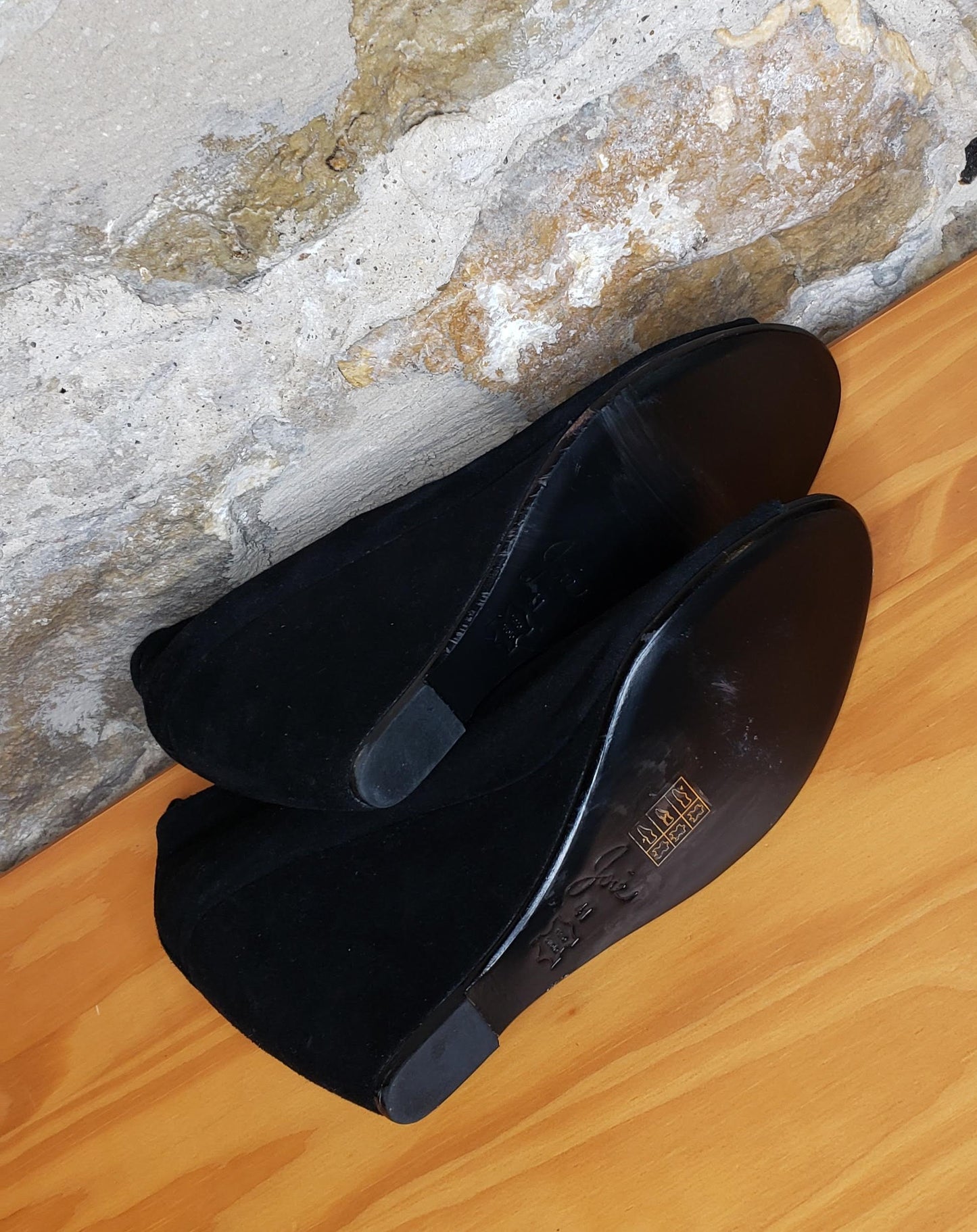 Joie Black Suede Peep Toe Booties Sz 10