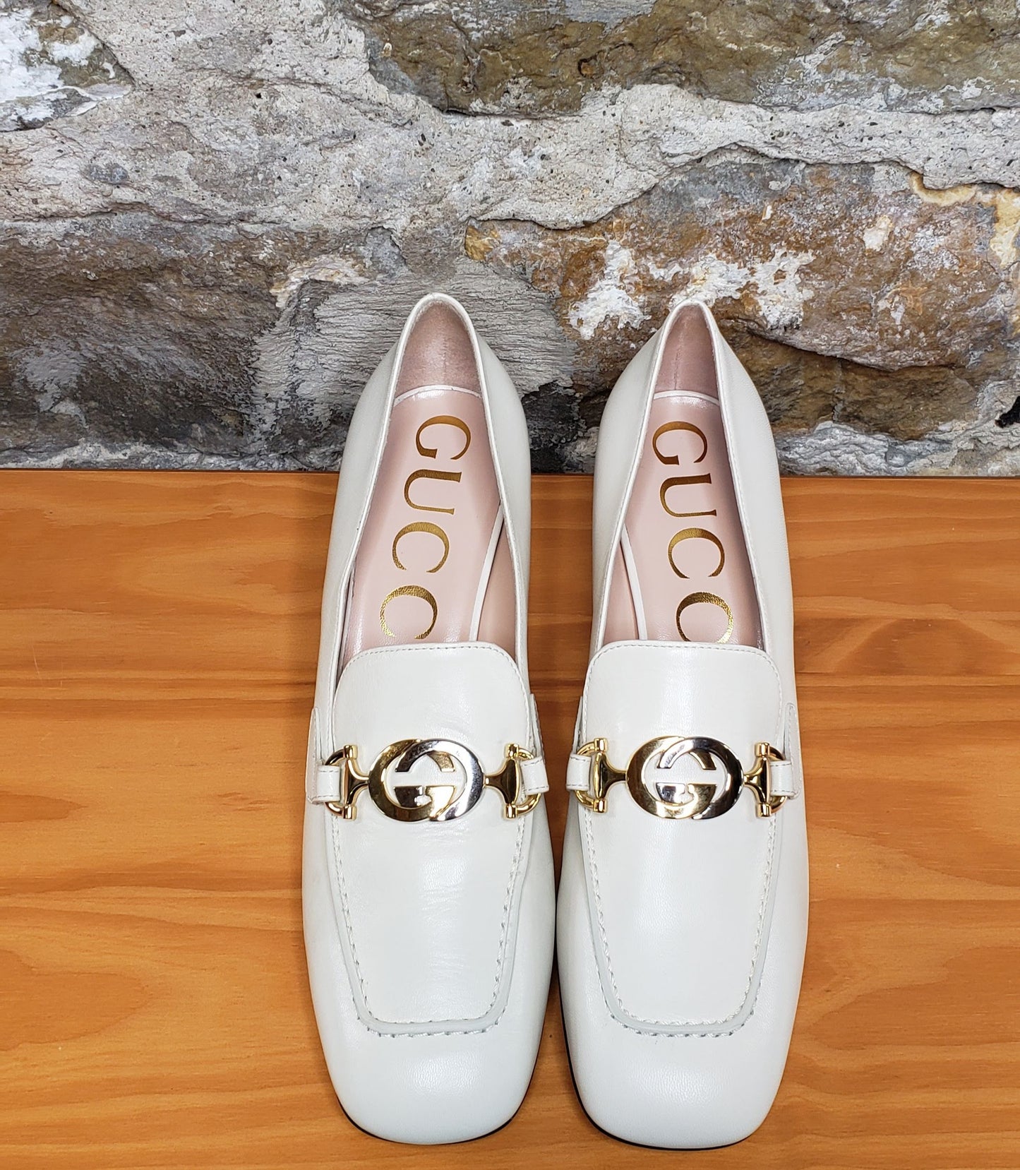 Gucci Zumi Mid-Heel Loafers Sz 40 1/2 US 10.5
