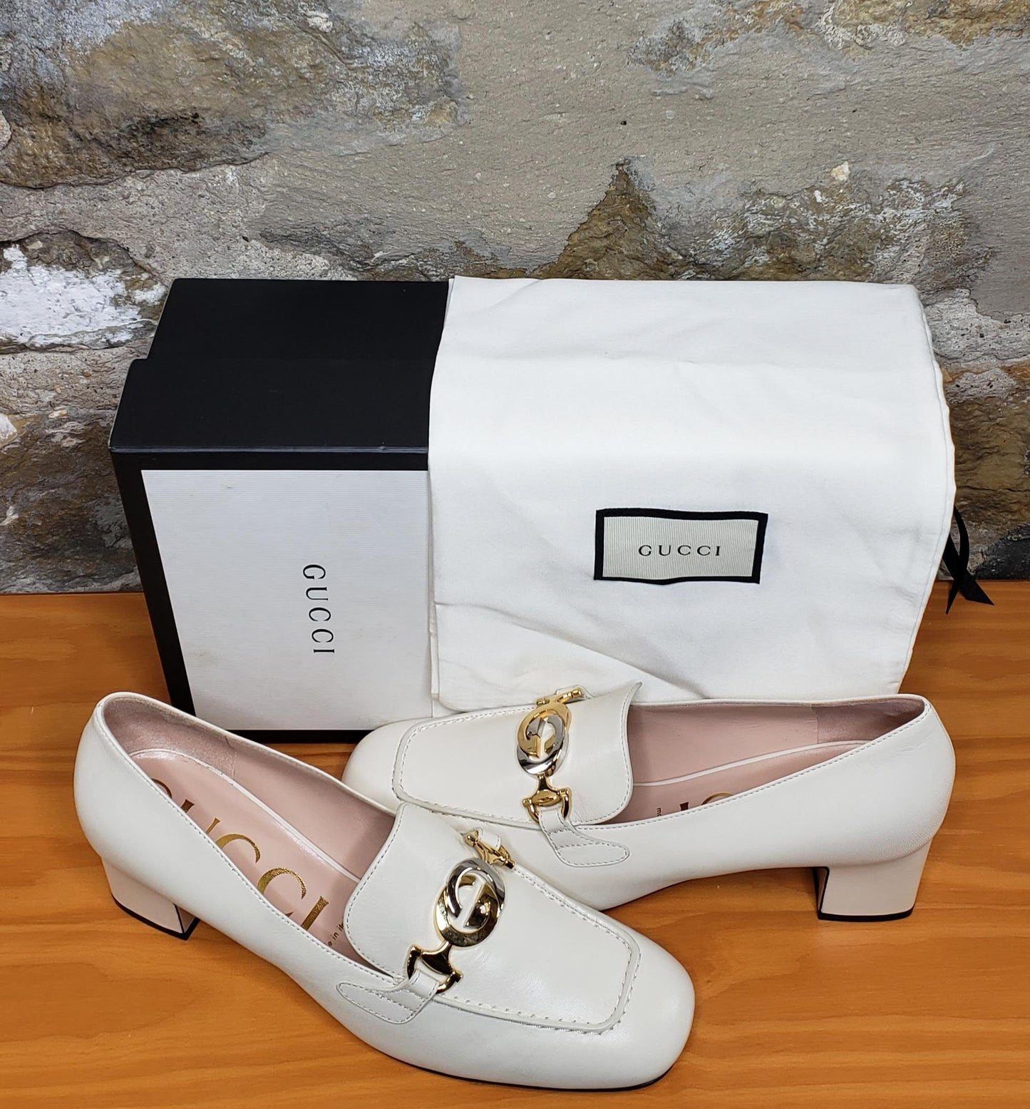 Gucci Zumi Mid-Heel Loafers Sz 40 1/2 US 10.5