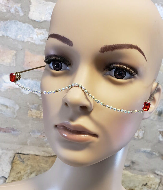 Luxury Fashion Diamond Sunnies (Red)