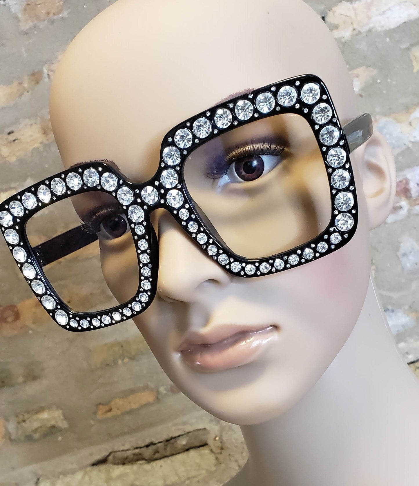 Rhinestone Glasses (Black)