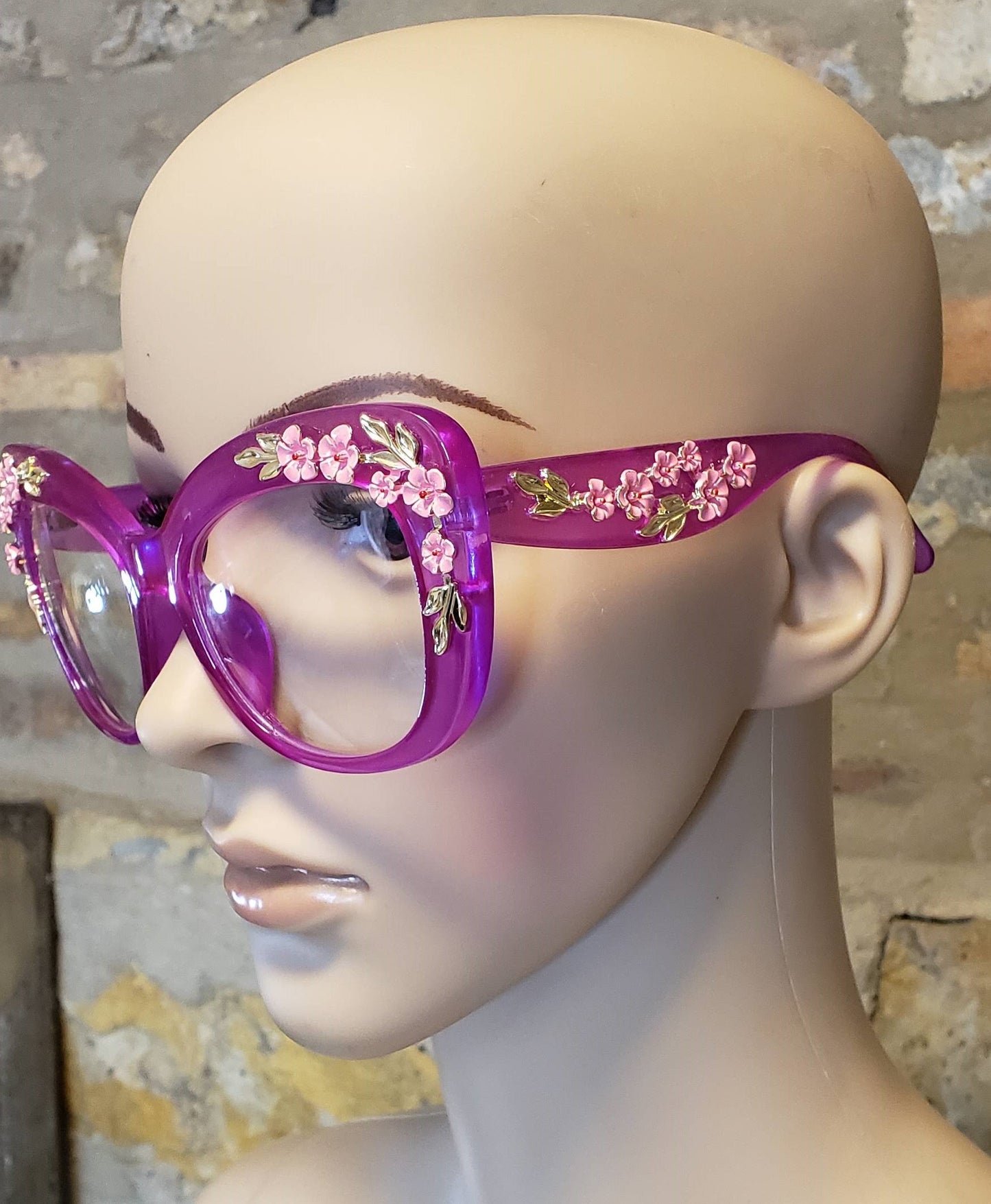 Large Floral Glasses (Purple)
