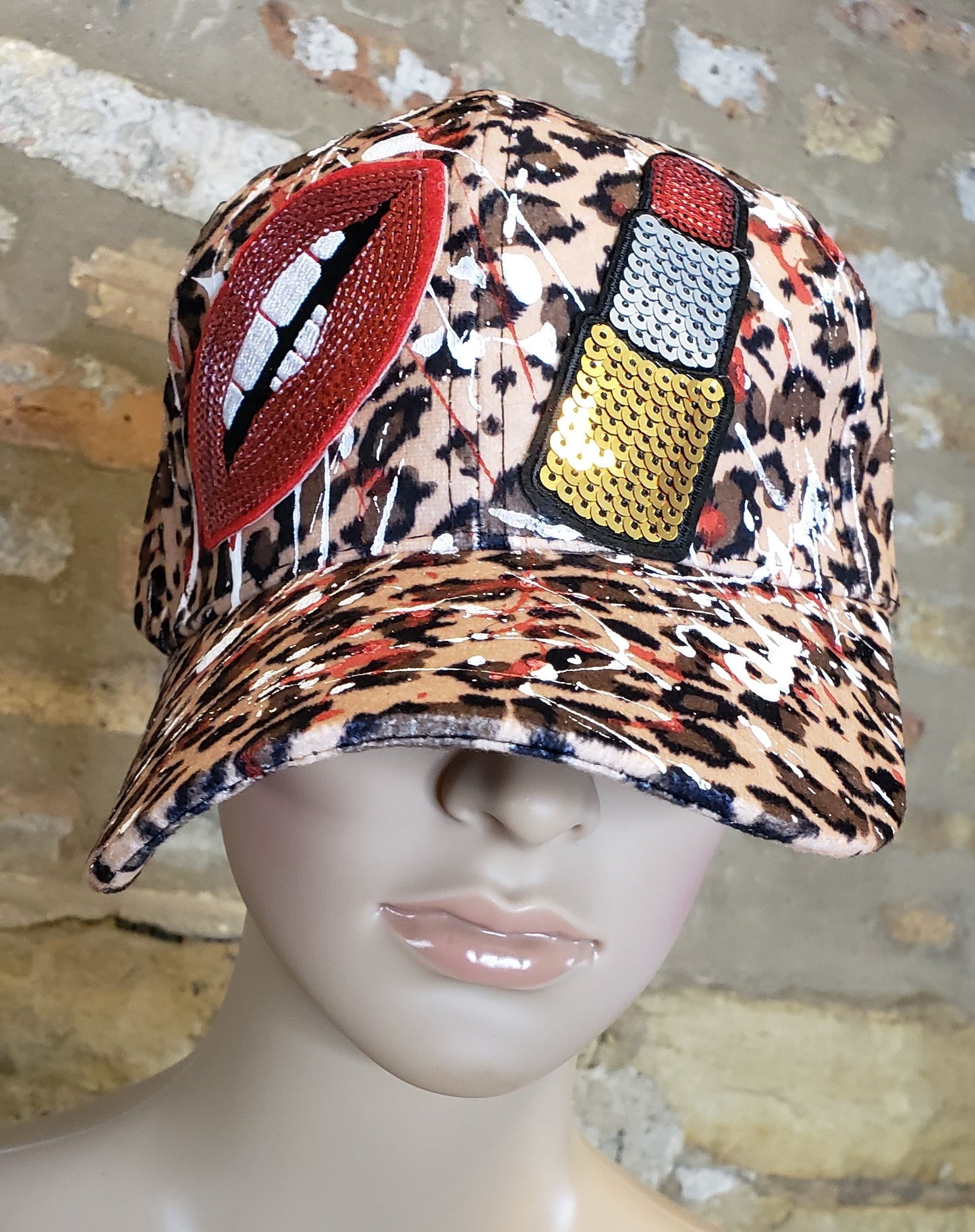 Custom Kiss Animal Print Cap