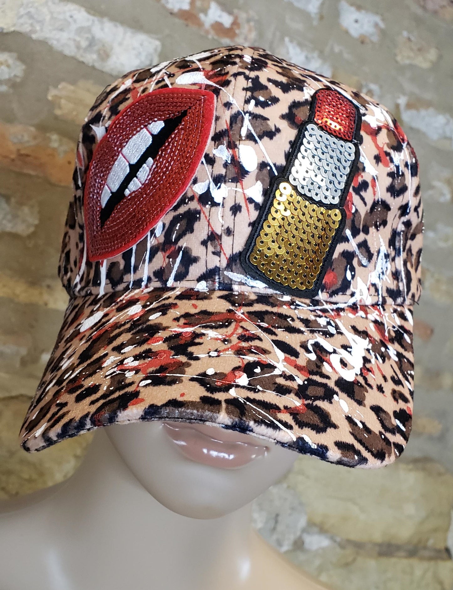 Custom Kiss Animal Print Cap