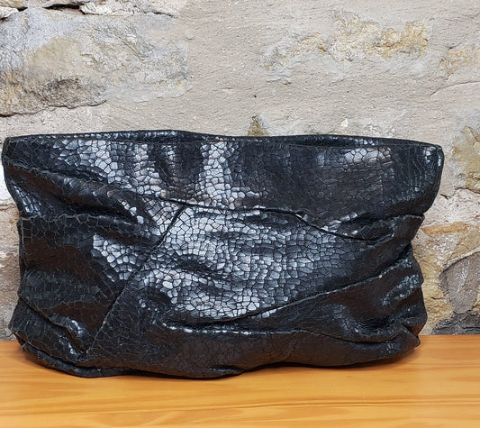 Vintage Leather Oversized Clutch