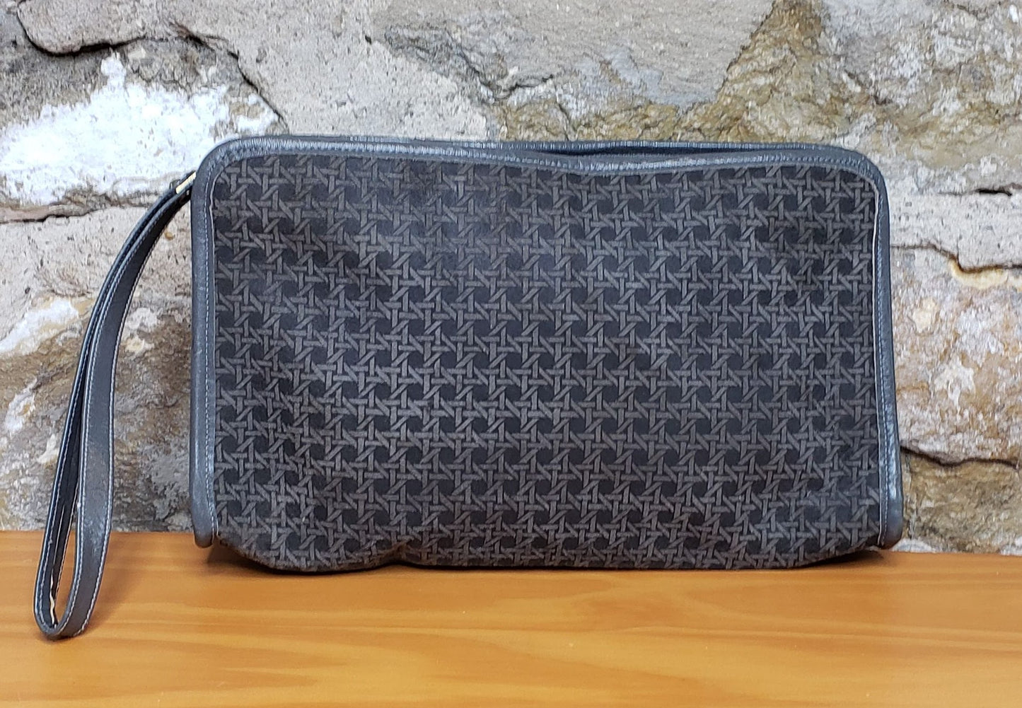 Vintage Gray Suede Clutch