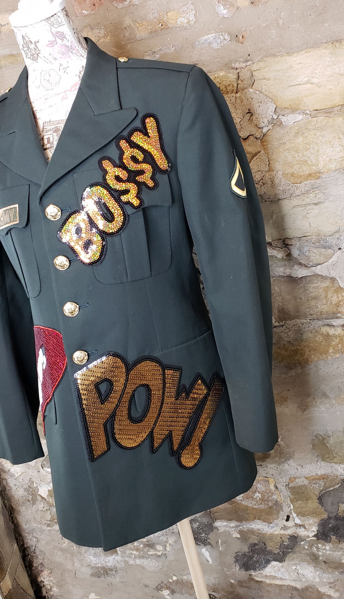 Custom Bossy Military Jacket Sz M