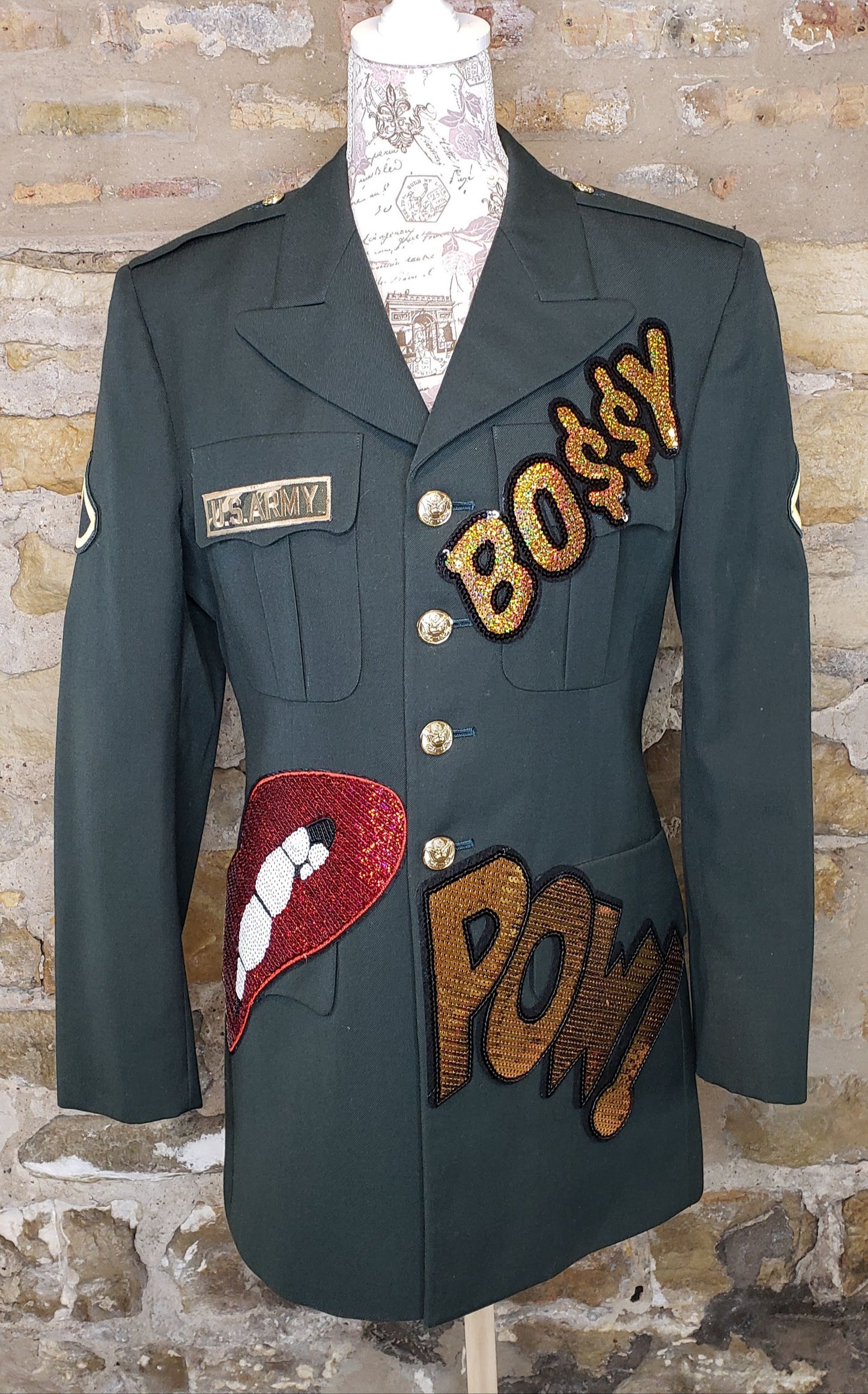 Custom Bossy Military Jacket Sz M