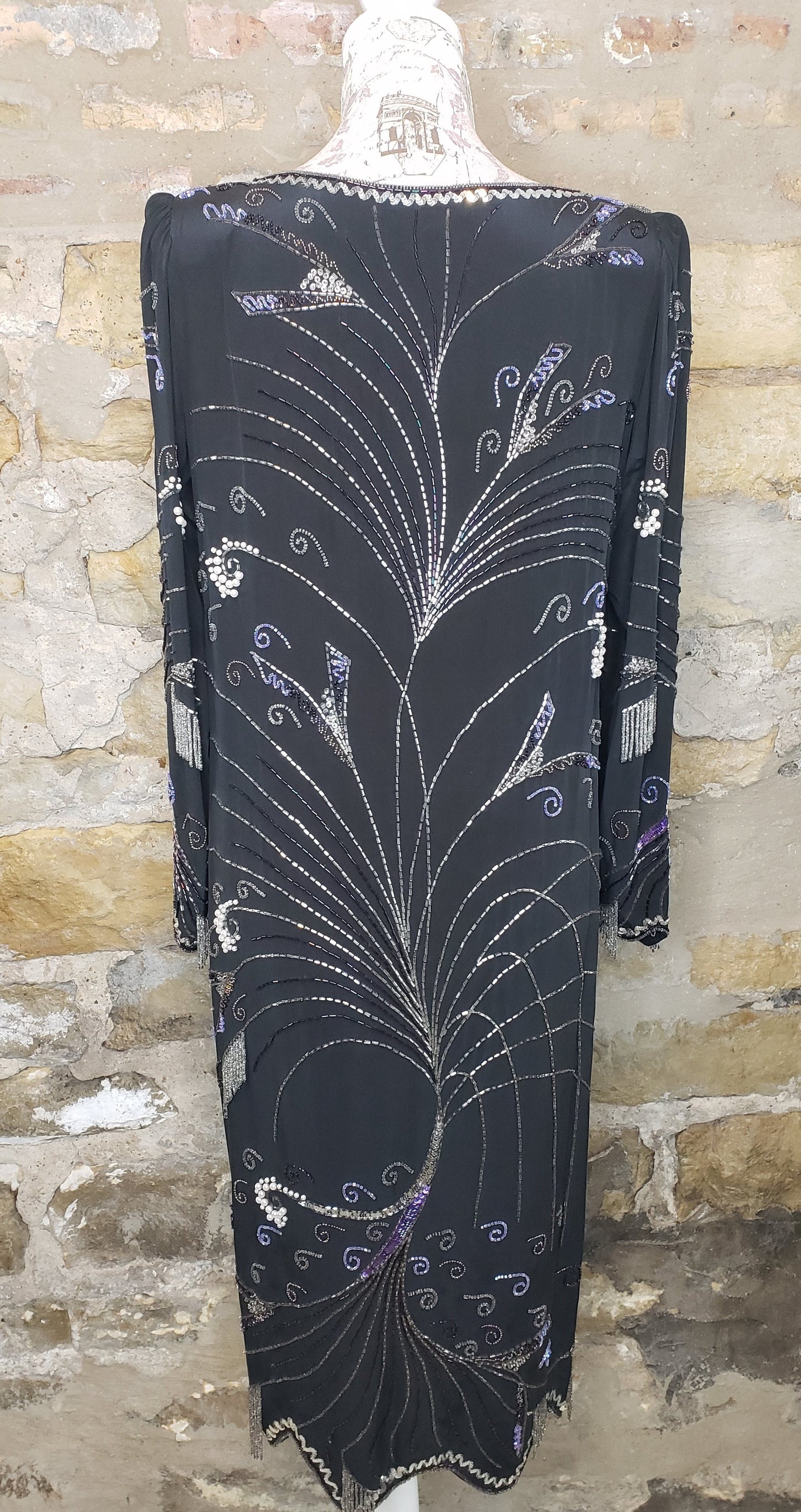 Argenti Black Sequin Dress Sz 6