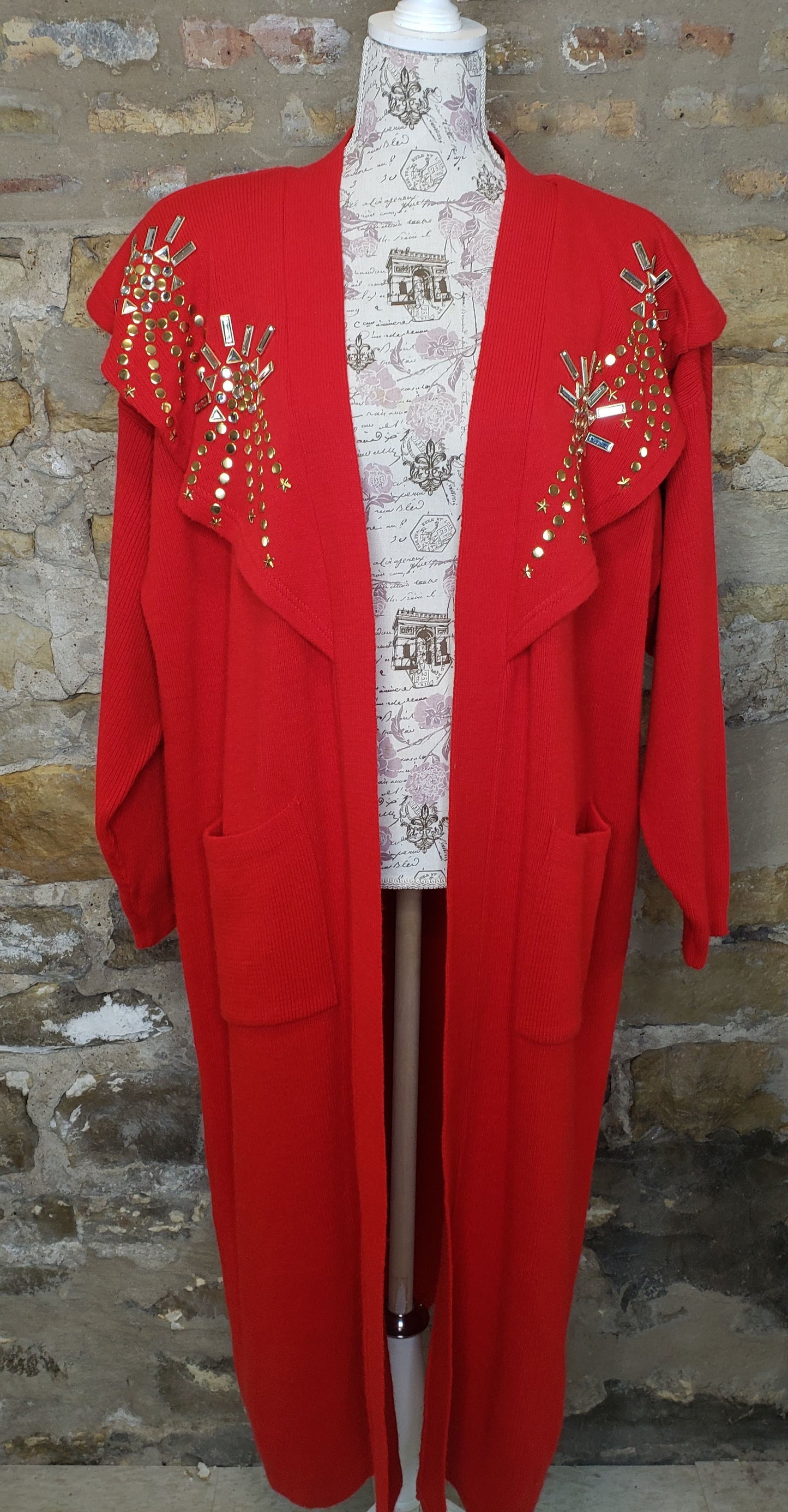 Designs Limited Red Vintage Duster Sz XL