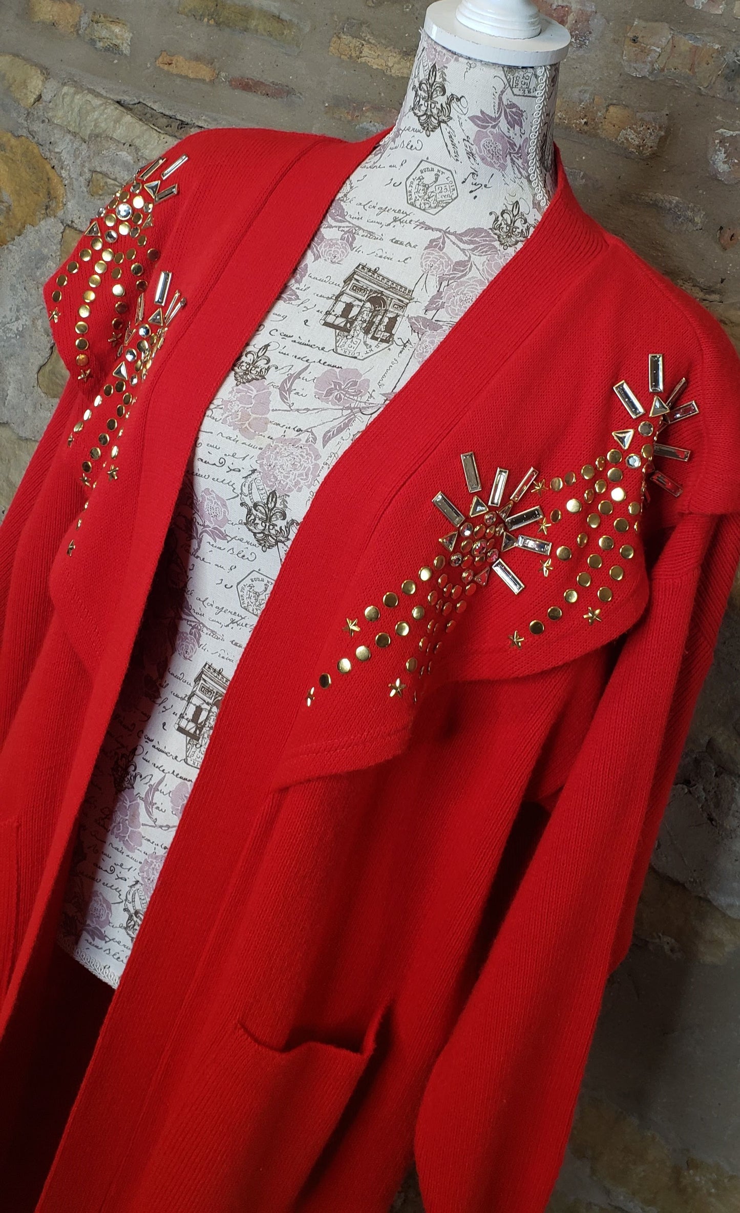 Designs Limited Red Vintage Duster Sz XL