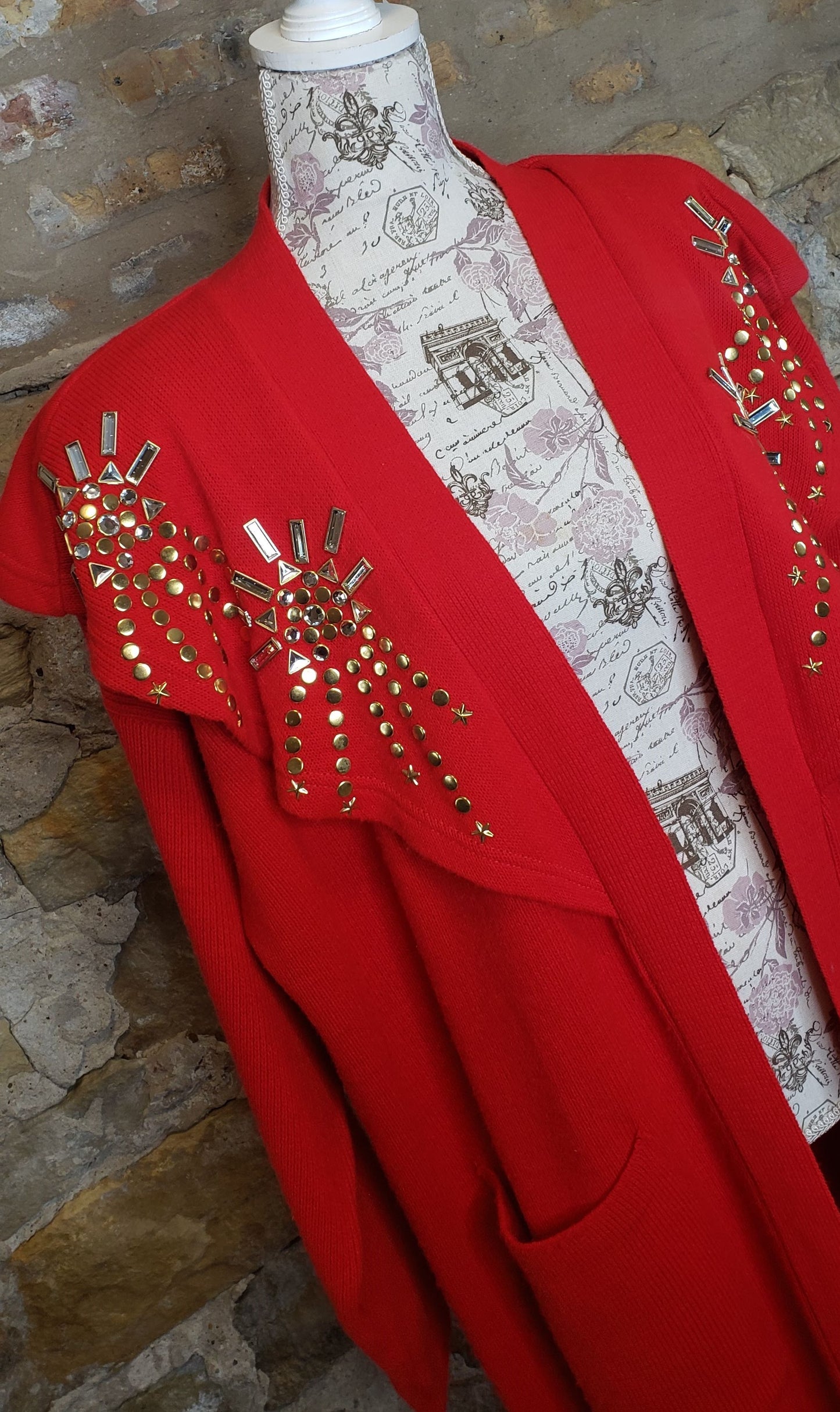 Designs Limited Red Vintage Duster Sz XL