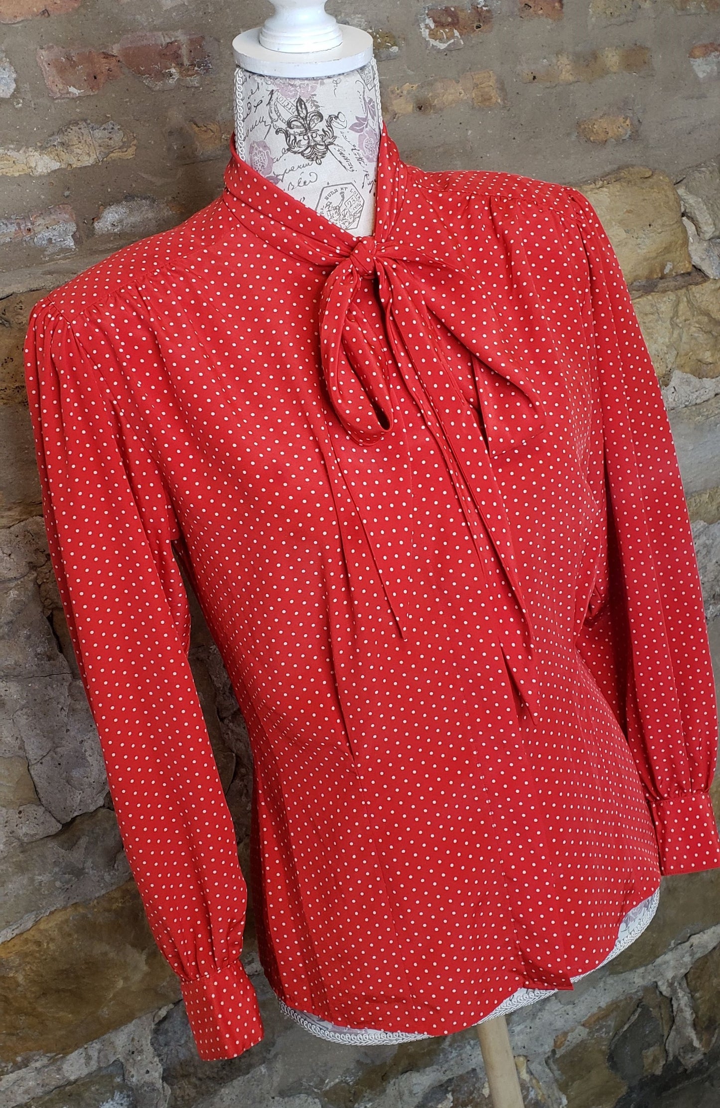 Evan Picone Petites Pussy-bow Blouse Sz 2