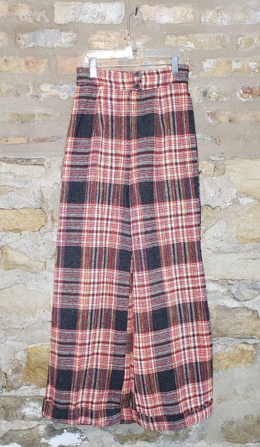 Vintage Multi-color Plaid Pants Sz XXS