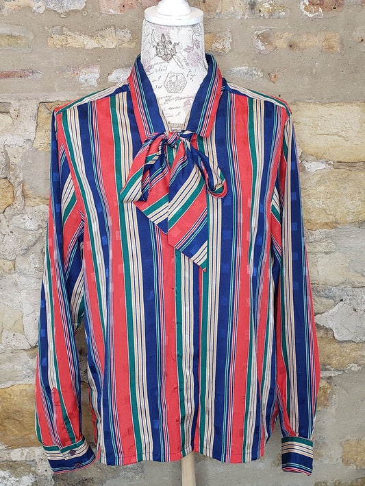 Koret Multi-Color Pussy-bow Blouse Sz 16