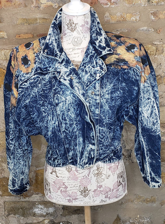 Vintage Custom Painted Denim Jacket Sz M