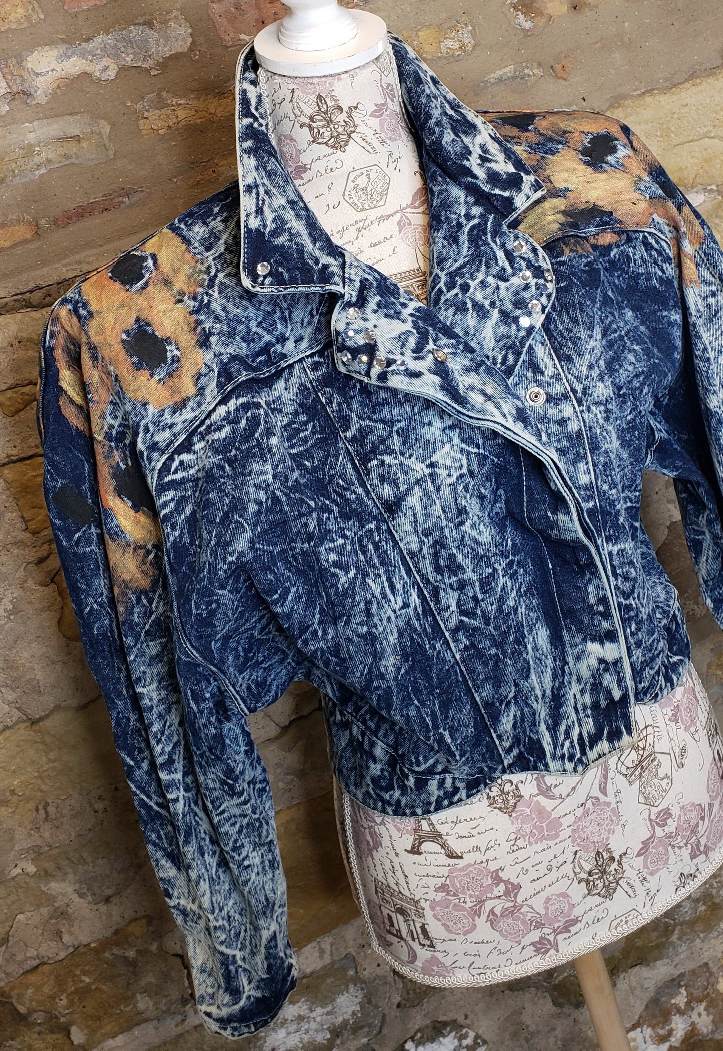 Vintage Custom Painted Denim Jacket Sz M