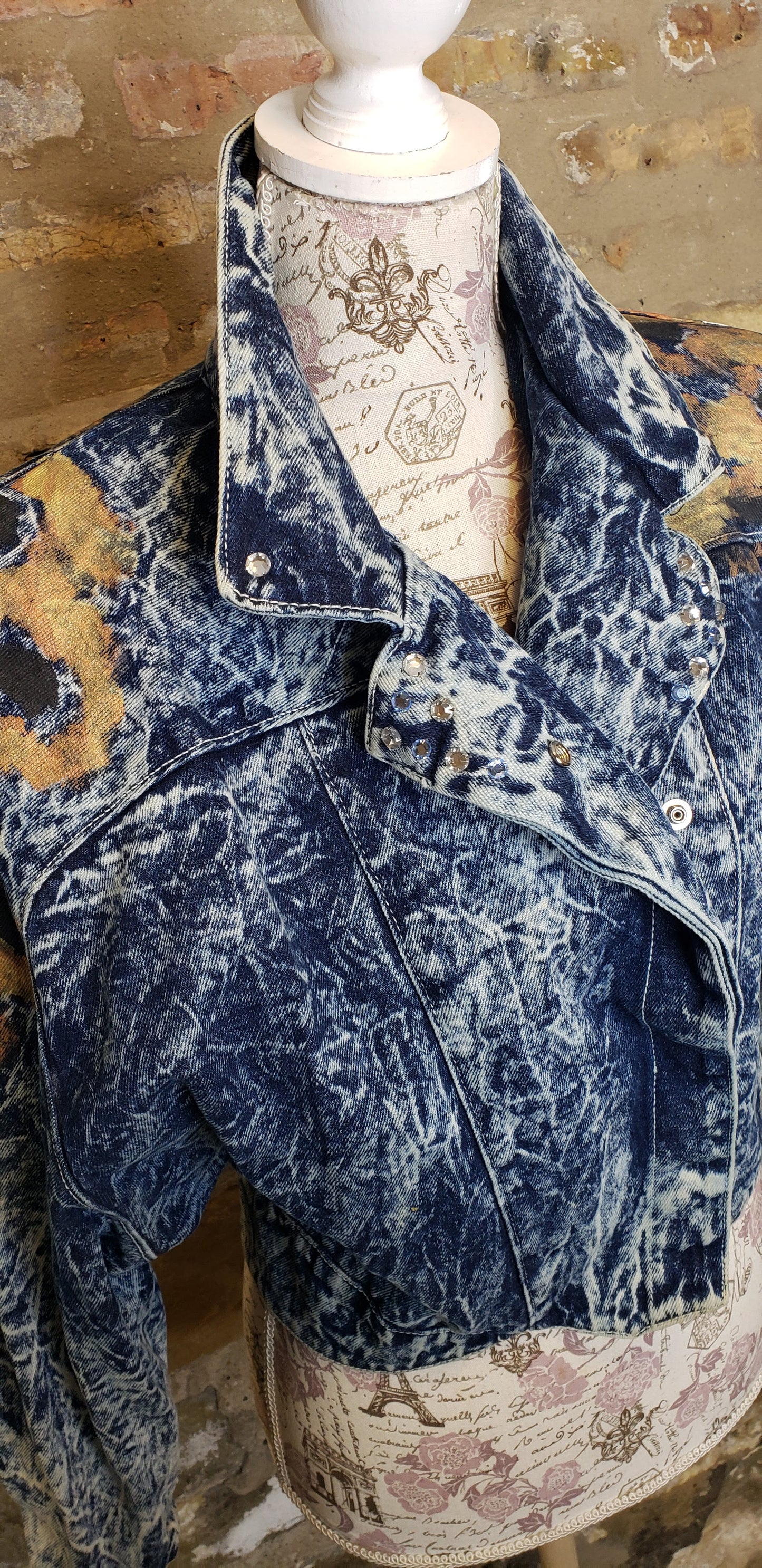 Vintage Custom Painted Denim Jacket Sz M
