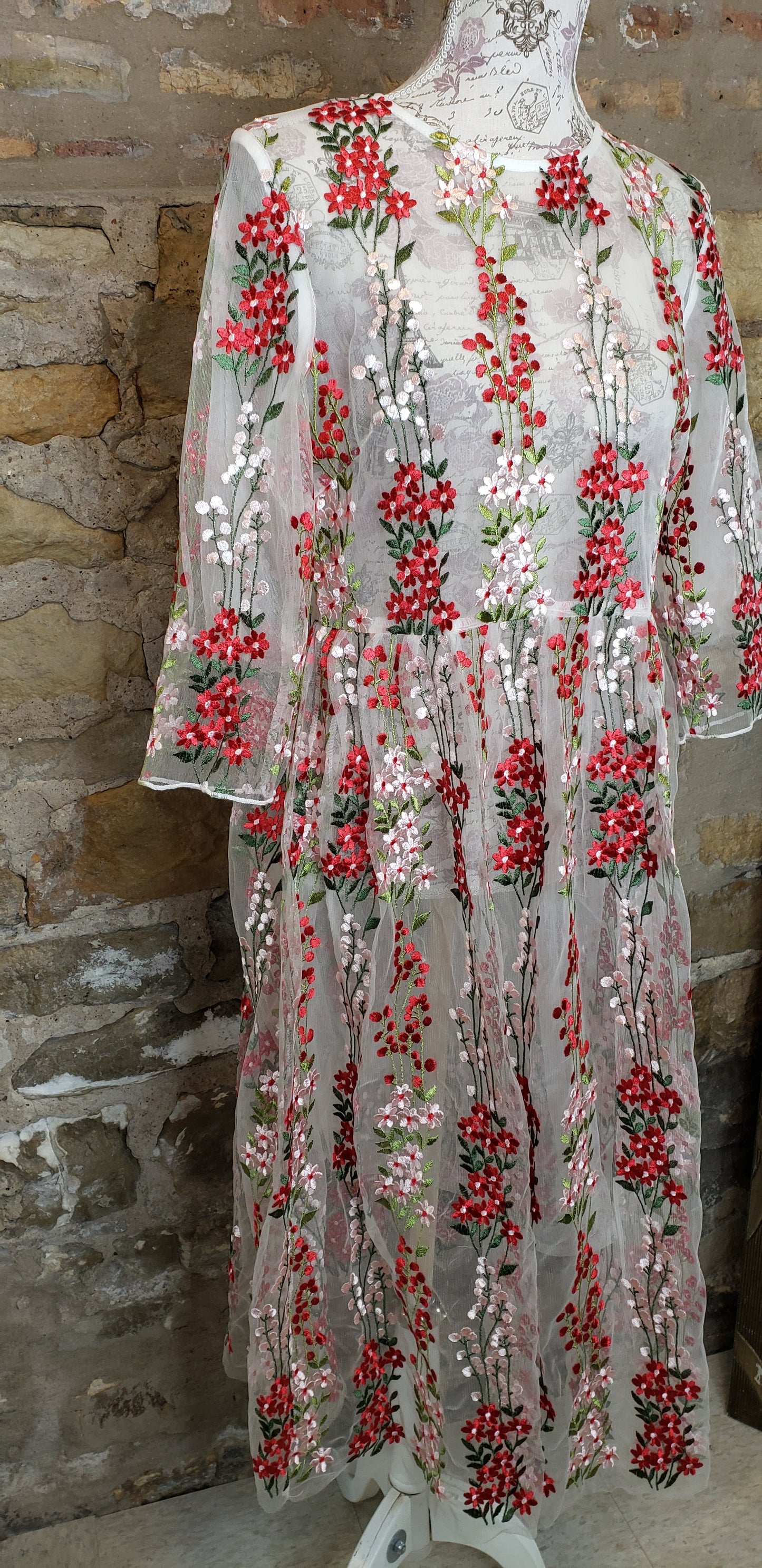Sheer Floral Dress Sz XXL