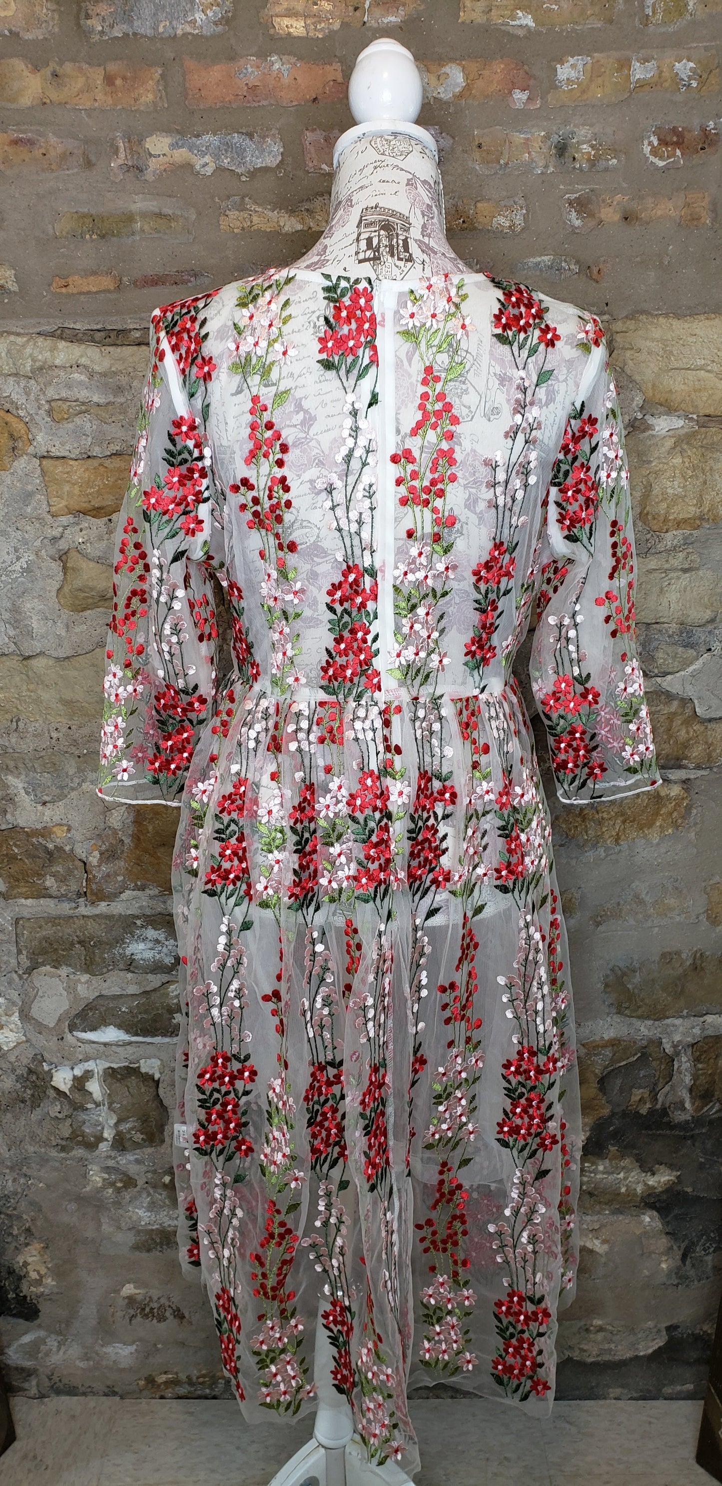 Sheer Floral Dress Sz XXL