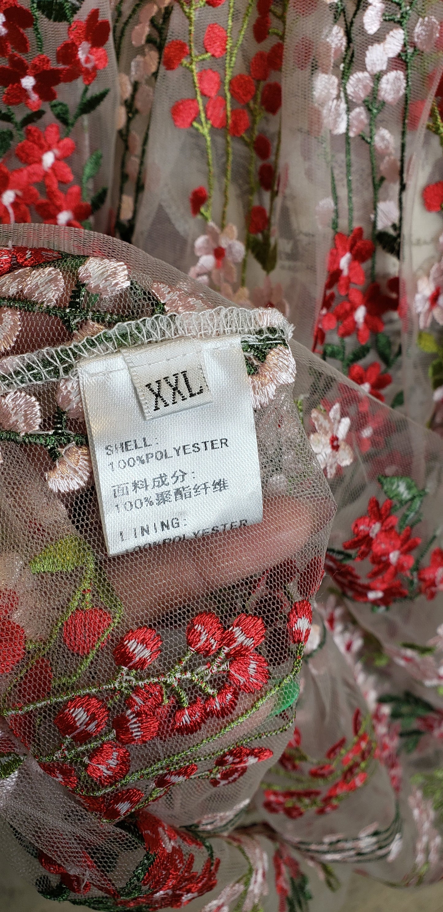 Sheer Floral Dress Sz XXL