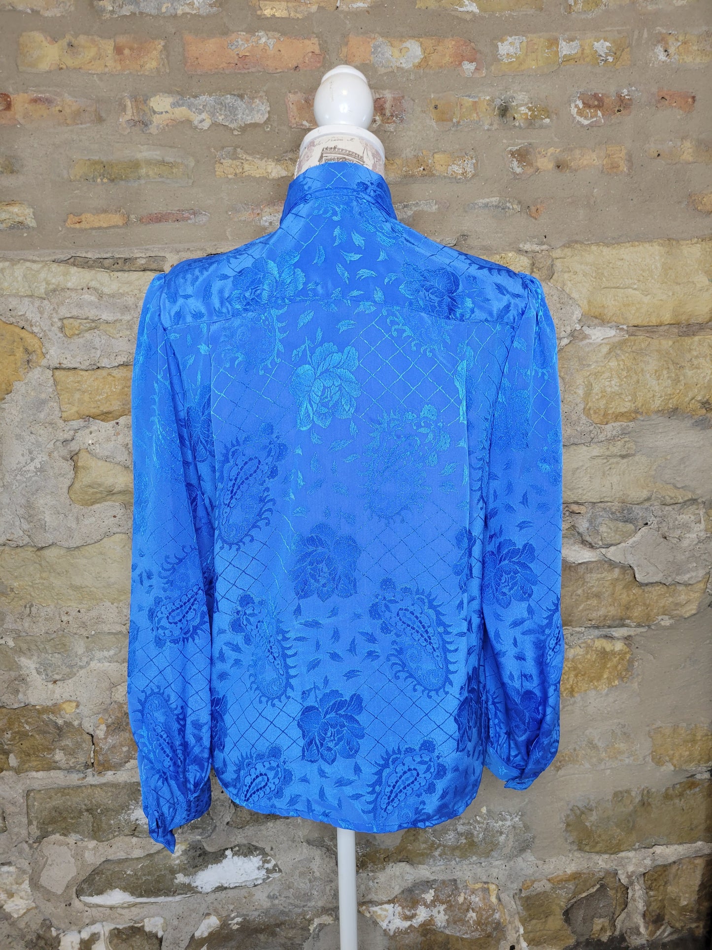 Worthington Blue Bow Blouse Sz 8