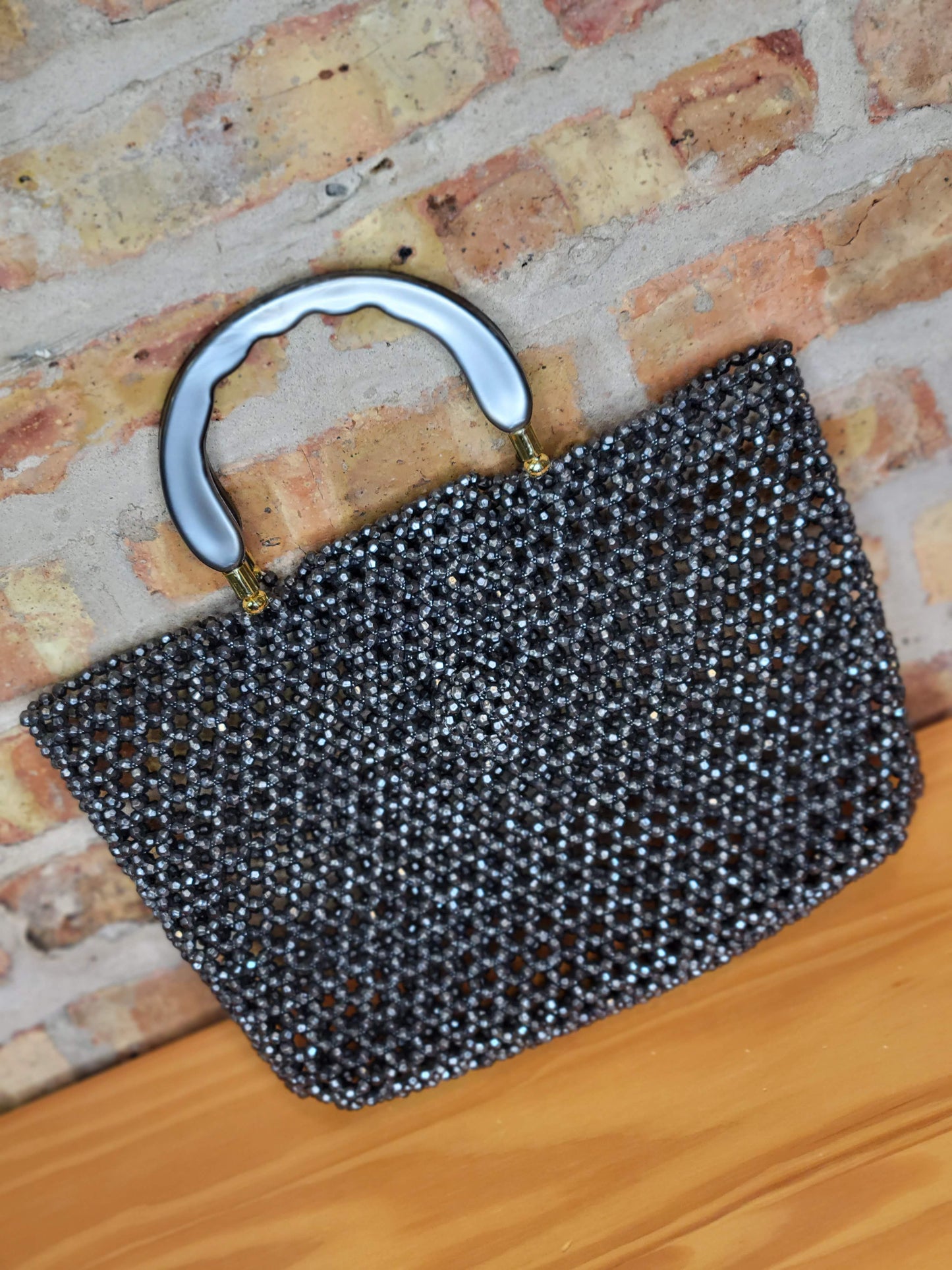 Vintage Steel Gray Mesh Bag
