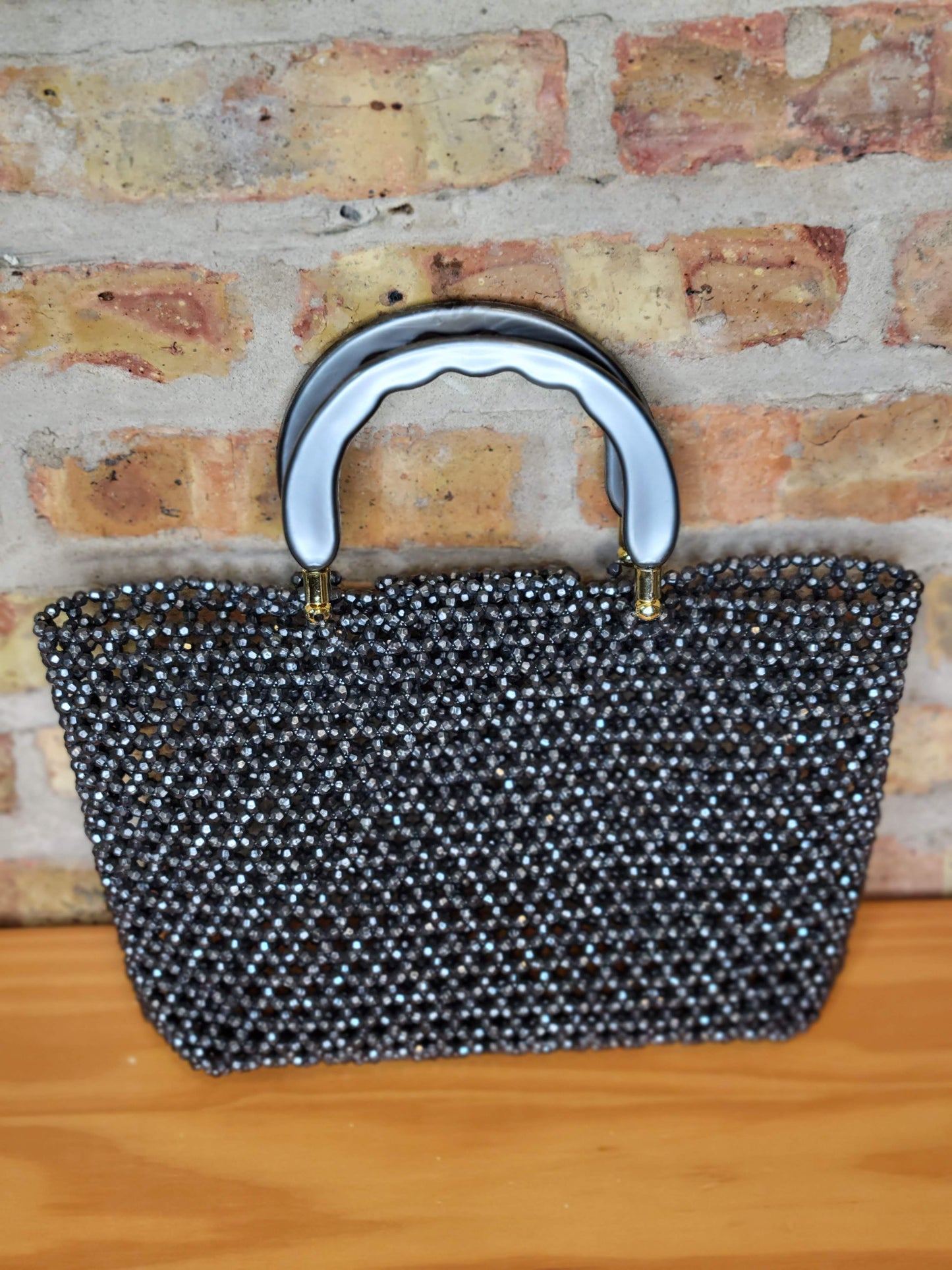 Vintage Steel Gray Mesh Bag
