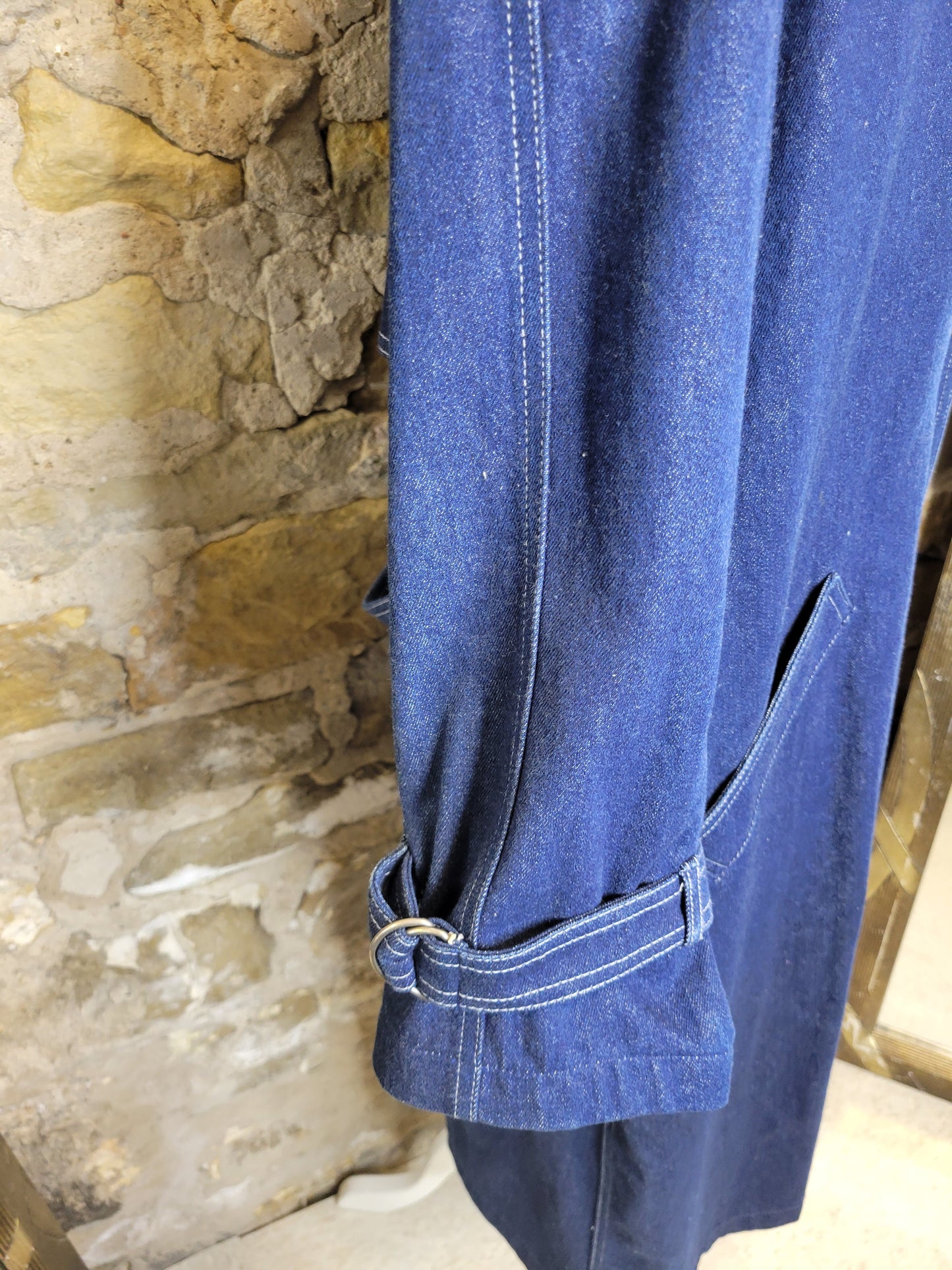 Vintage Denim Trench Coat Sz L/XL