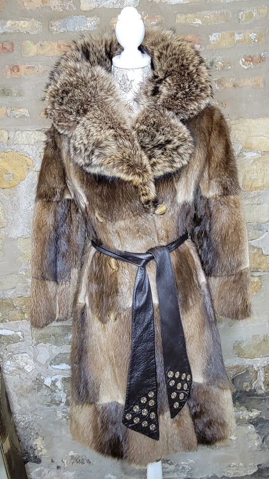 Vintage Patchwork Mink Coat sz S