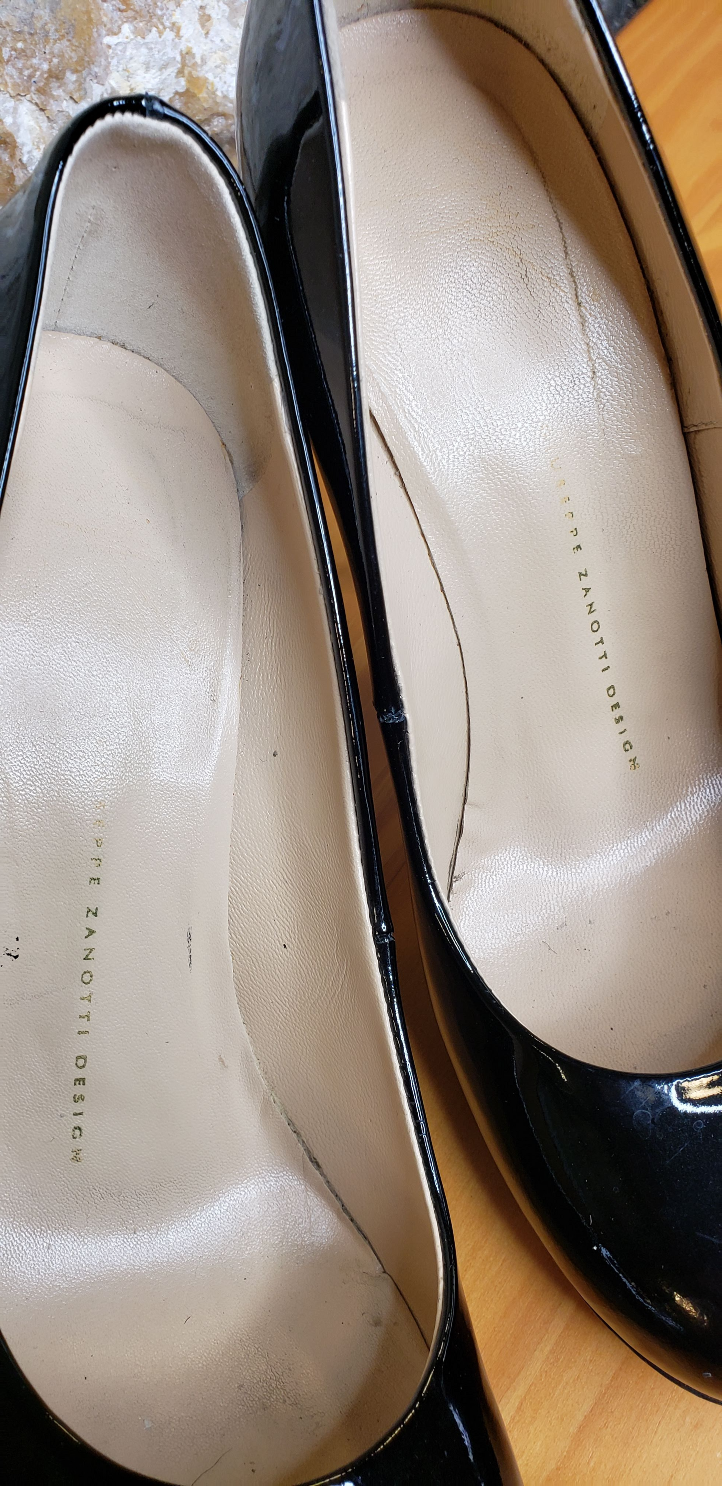 Giuseppe Zanotti Black Patent Leather Heels Sz 38 1/2