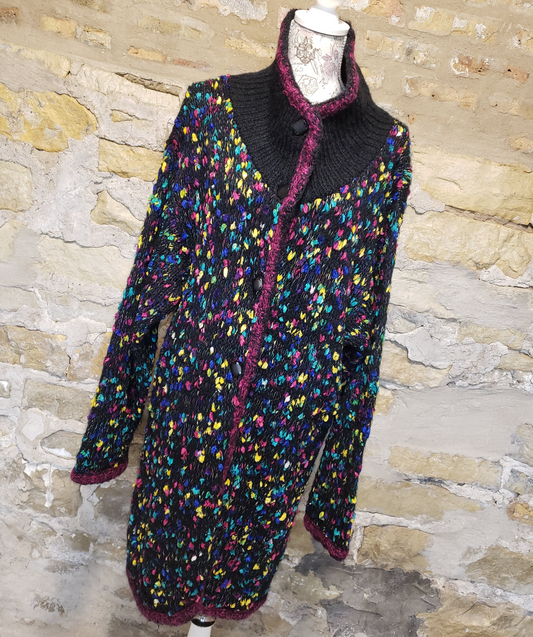 ME Multi-Color Sweater Coat Sz 2X