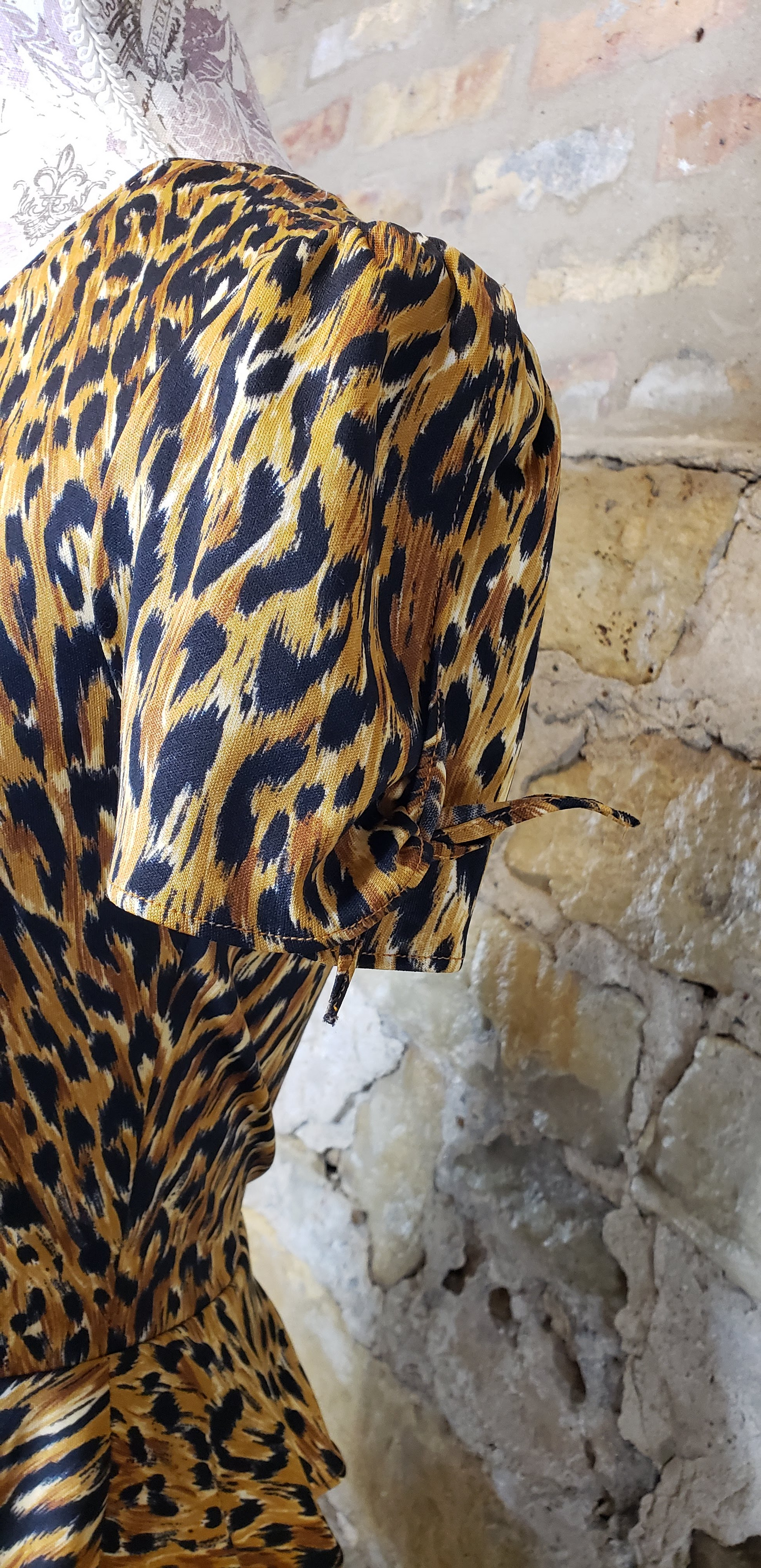 Rae Hepburn Arabesque Vintage Leopard Print Dress Sz 5