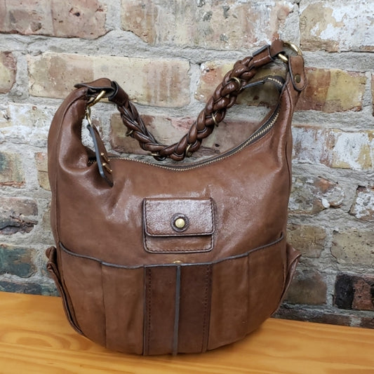 Chloe' Brown Leather Hobo Bag