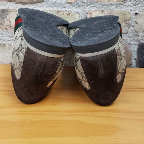 Gucci Brown Signature Sneakers Sz 38