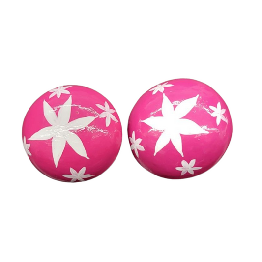 Pink and White Star Earrings