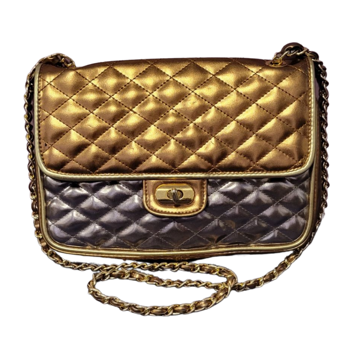 Multi Metallic Quilted Crossbody Bag